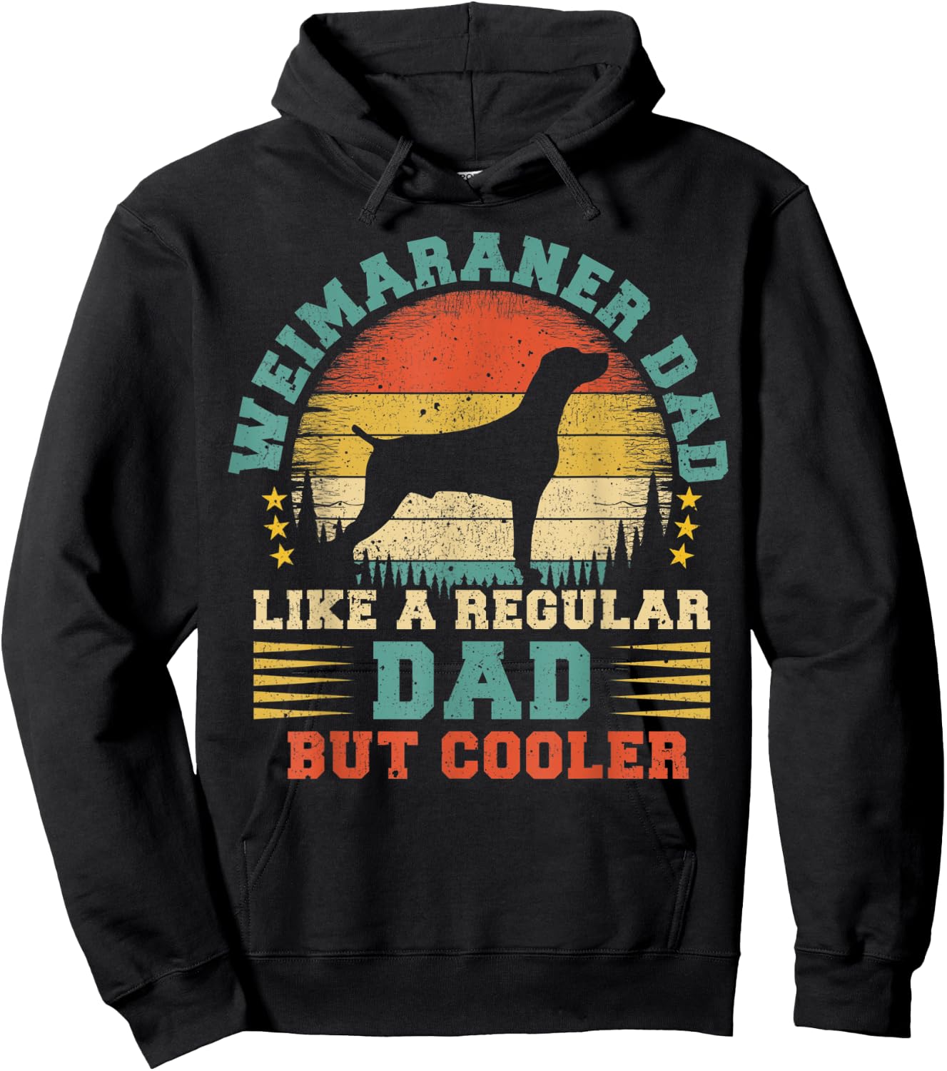 Weimaraner Dad Funny Vintage Weimaraner Dog Father's Day Hoodie - Hoodie | Black