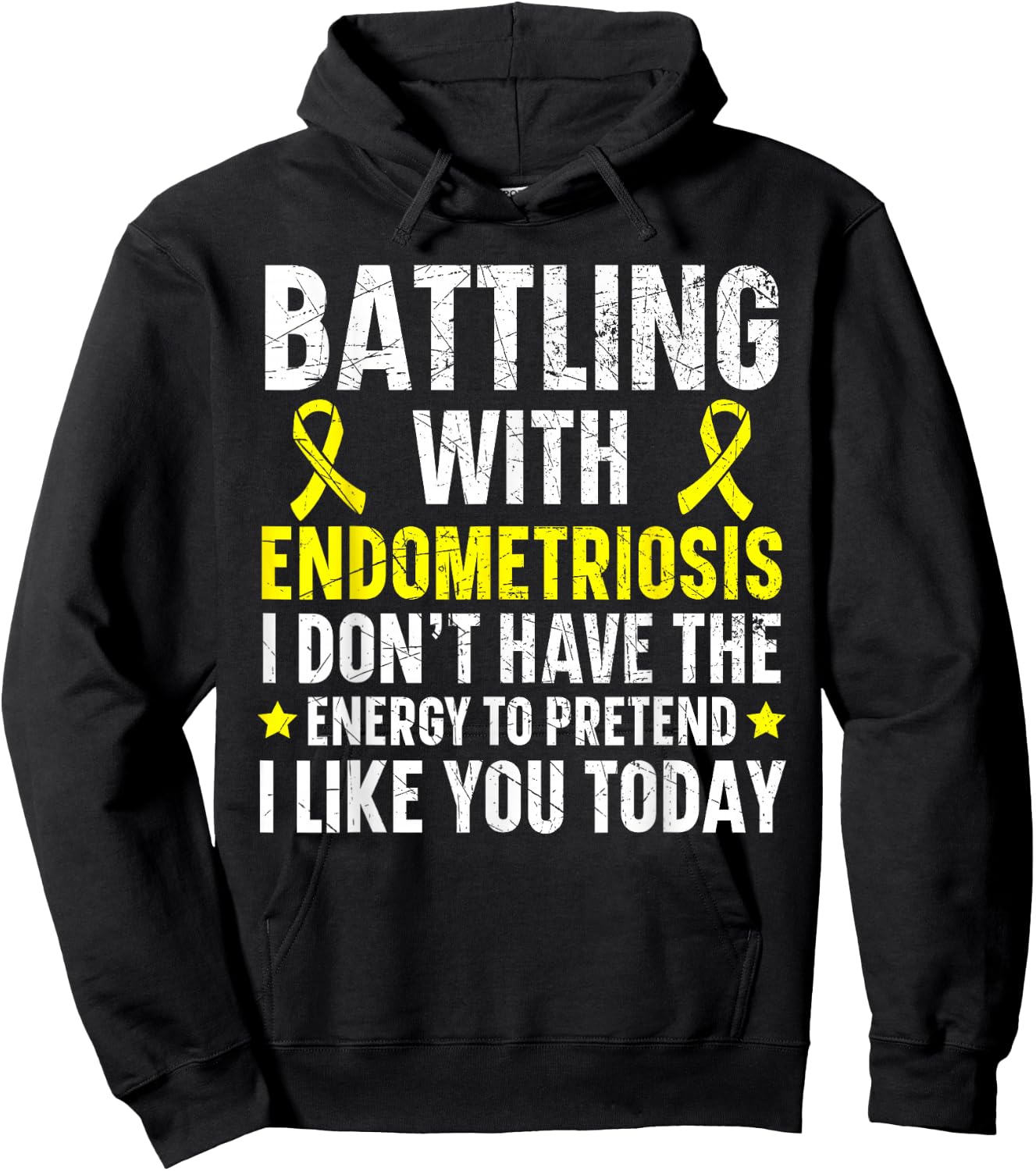 Battling With Endometriosis Awareness Disease Hoodie - Hoodie | Black