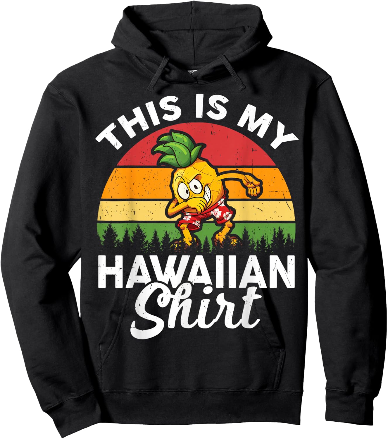 This Is My Hawaiian-Shirt Kids Teen Boy Men Hawaii Pineapple Hoodie - Hoodie | Black