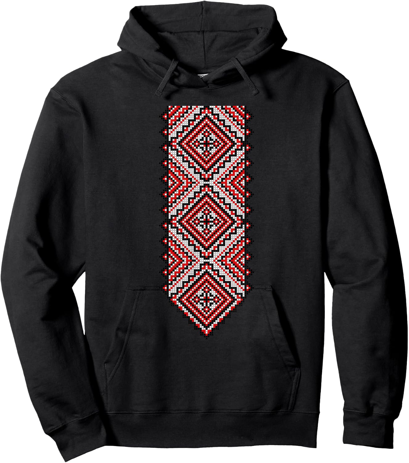 Ukrainian Embroidery Vyshyvanka Print Folk Ethnic Ornament Hoodie - Hoodie | Black