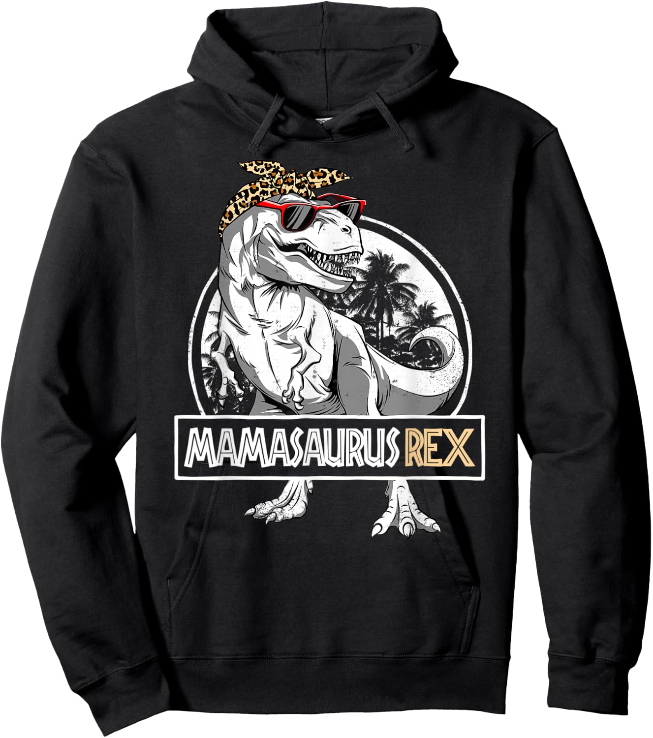 Mamasaurus T rex Dinosaur Mama Saurus Mother's Family Hoodie - Hoodie | Black