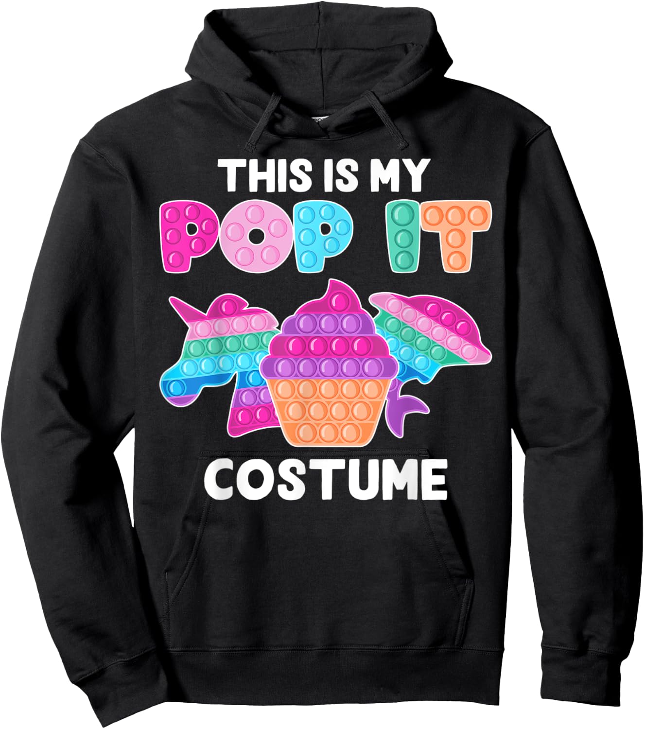 This is my Pop it Costume Funny Pop Fidget Toys Unicorn Hoodie - Hoodie | Black