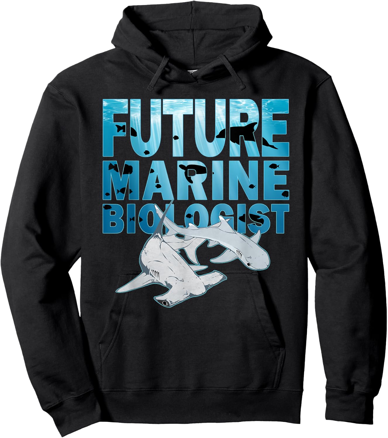 Future Marine Biologist Hammerhead Shark Hoodie - Hoodie | Black