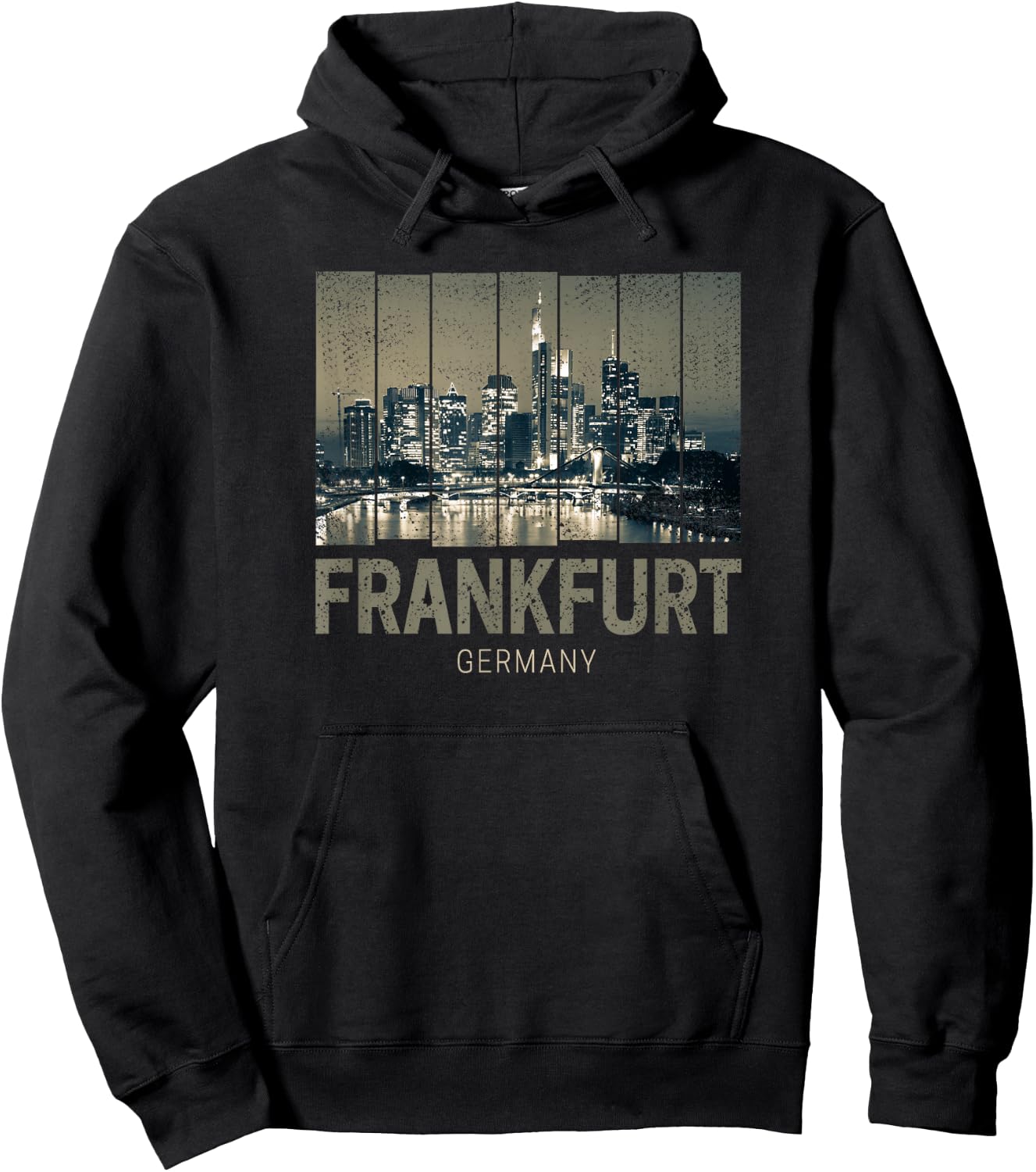 Frankfurt Germany Skyline Fine Art Vintage Souvenir Hoodie - Hoodie | Black