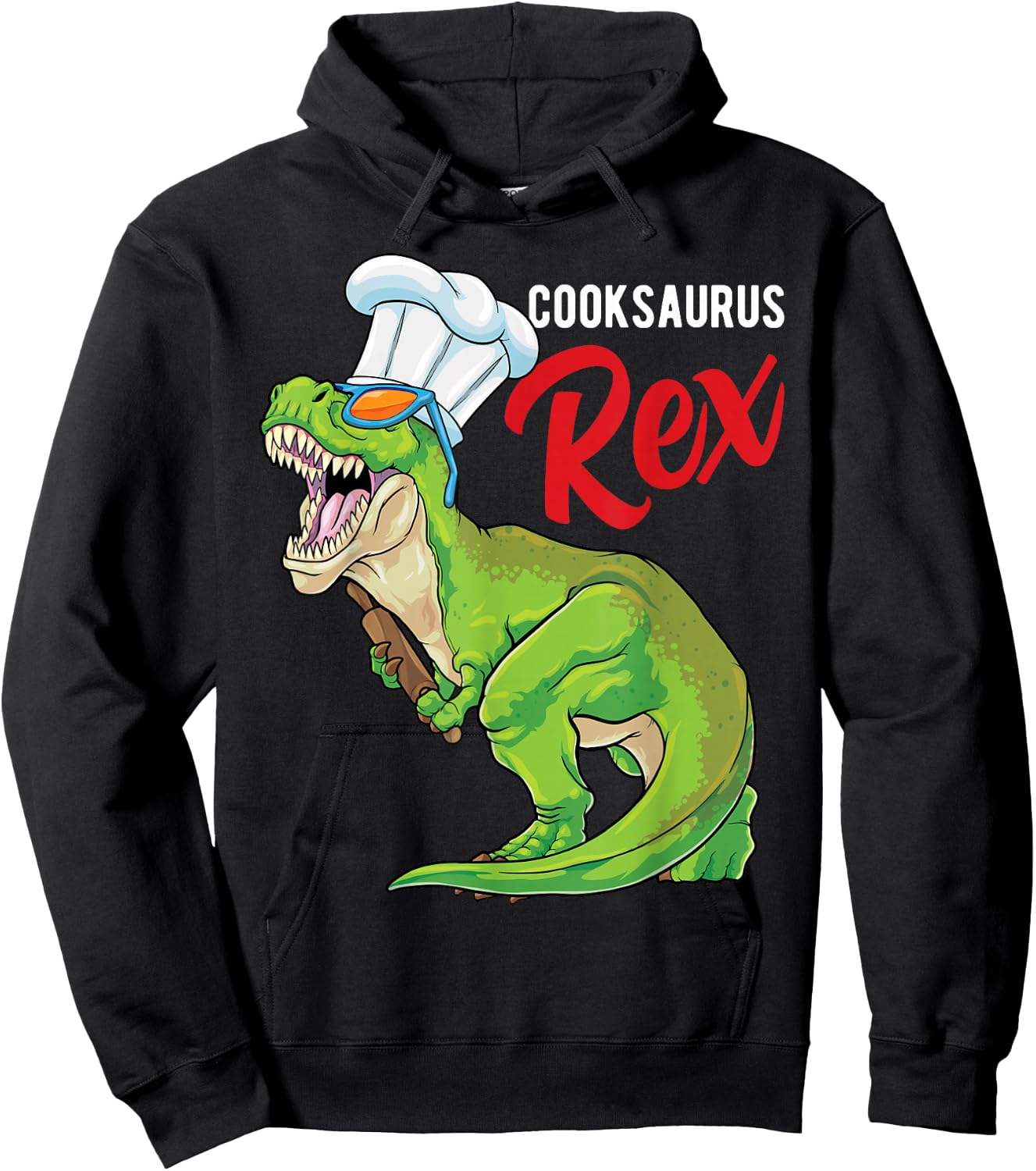 Cooksaurus Rex Chef Dinosaur T Rex Cook Gastronomy Cooking Hoodie - Hoodie | Black