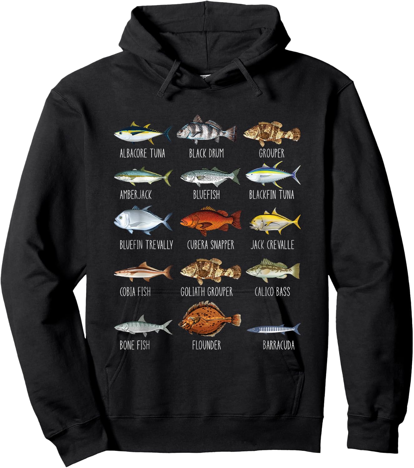 Types Of Saltwater Fish Species Biology Fishing Lover Hoodie - Hoodie | Black