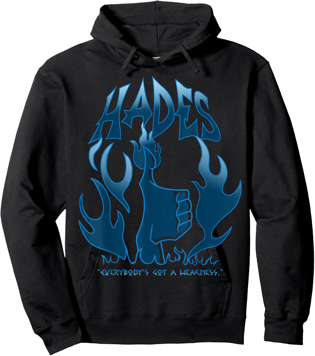 Disney Villains Hades Everybody's Got A Weakness Blue Flame Small Hoodie - Hoodie | Black
