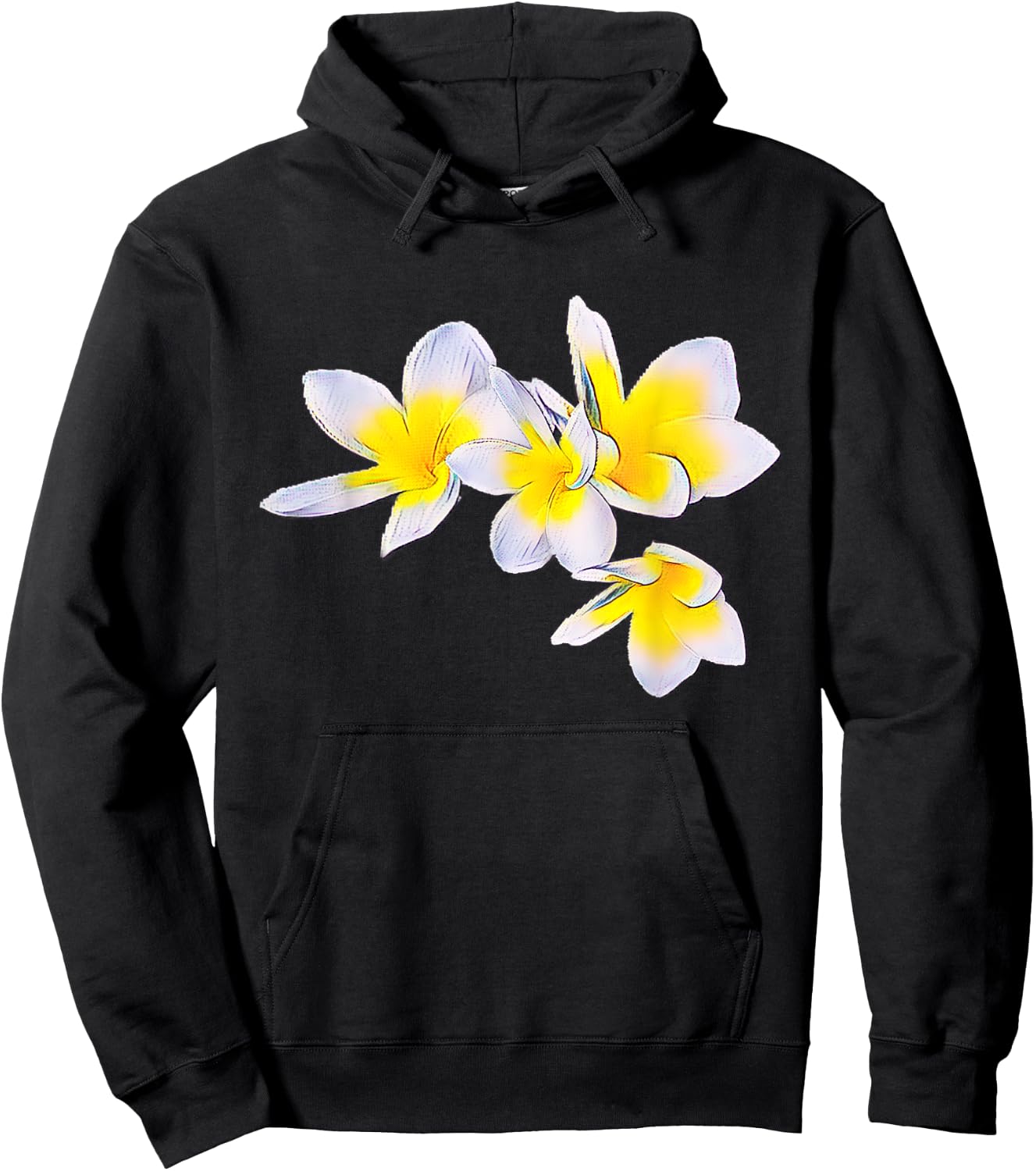 Plumeria Design Hoodie - Hoodie | Black