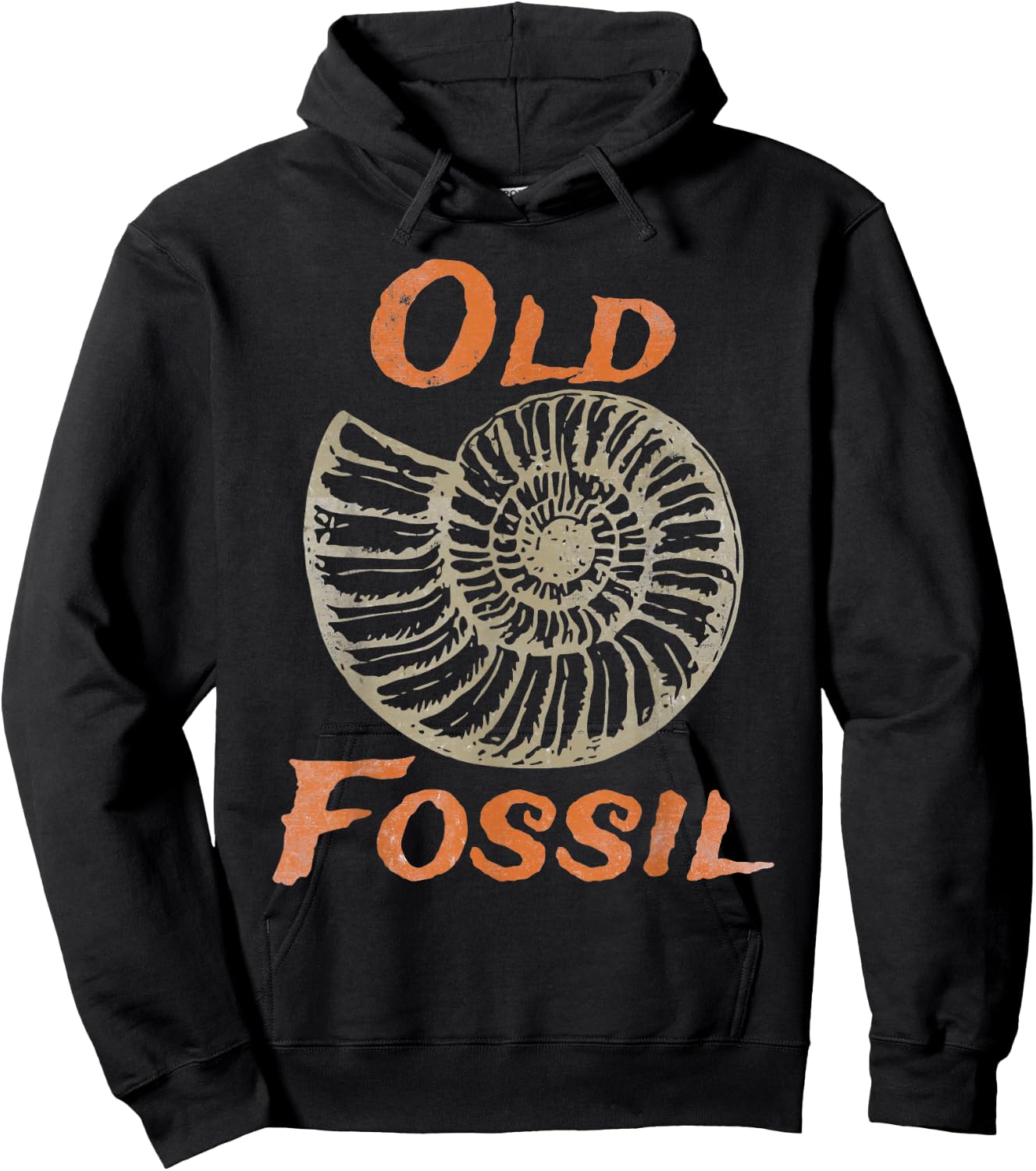 Old Fossil pun - Cheeky age joke - Ammonite marine fossil Hoodie - Hoodie | Black