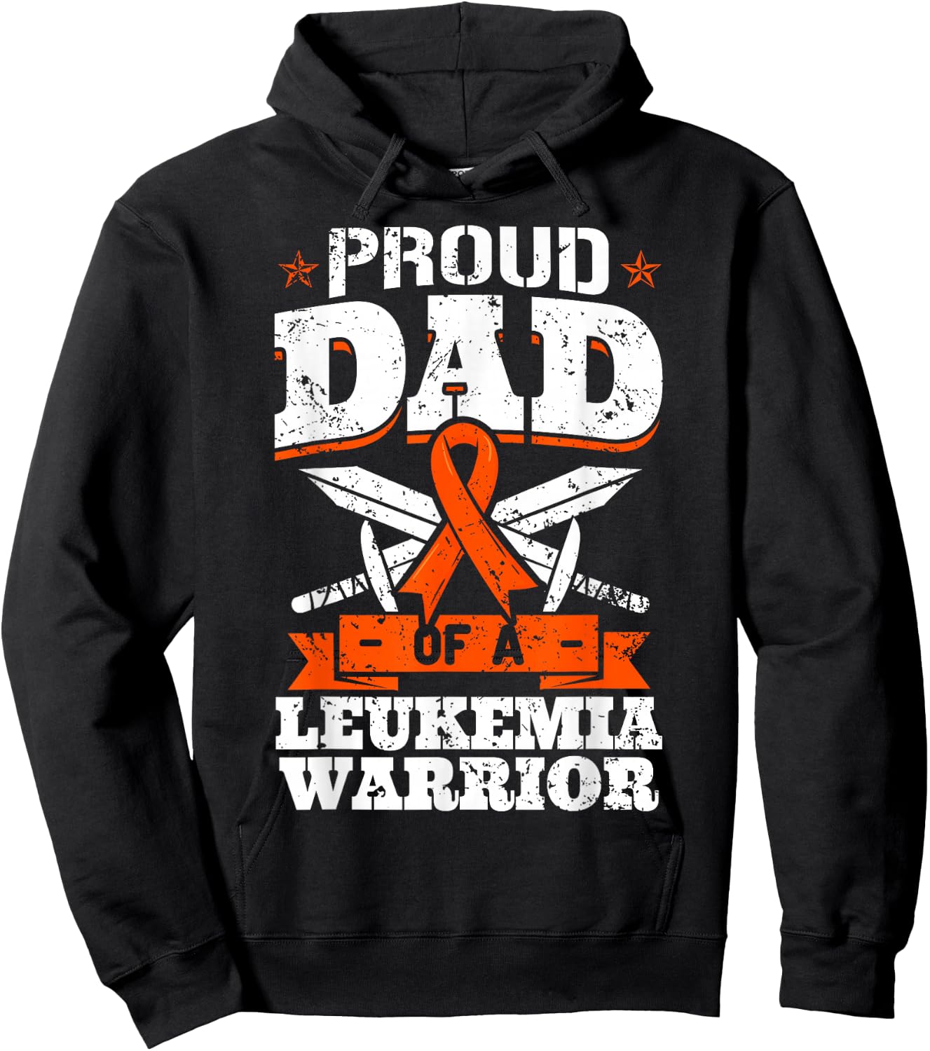Proud Dad Of A Leukemia Warrior Daddy Awareness Blood Cancer Hoodie - Hoodie | Black