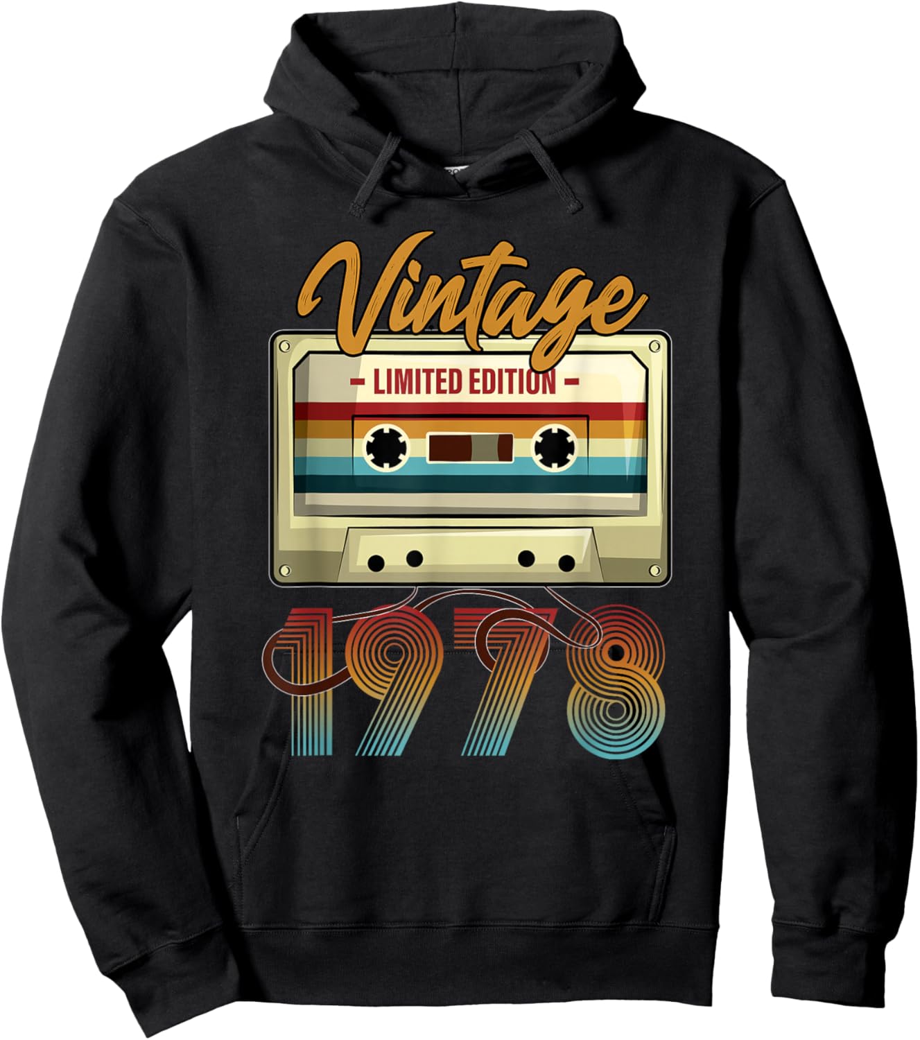 Vintage 1978 47th birthday cassette tape women B-day Hoodie - Hoodie | Black