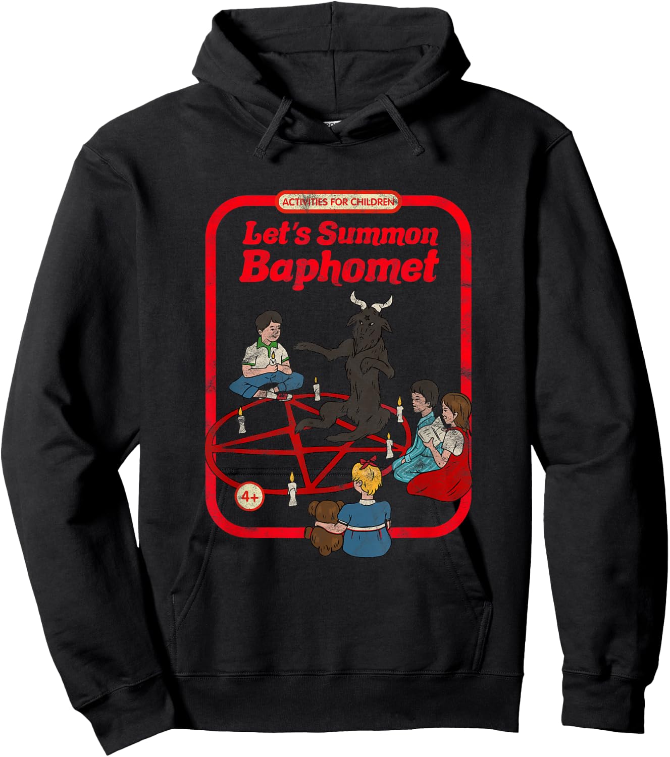 Let's Summon Baphomet Vintage Childgame Horror Goth Punk Hoodie - Hoodie | Black
