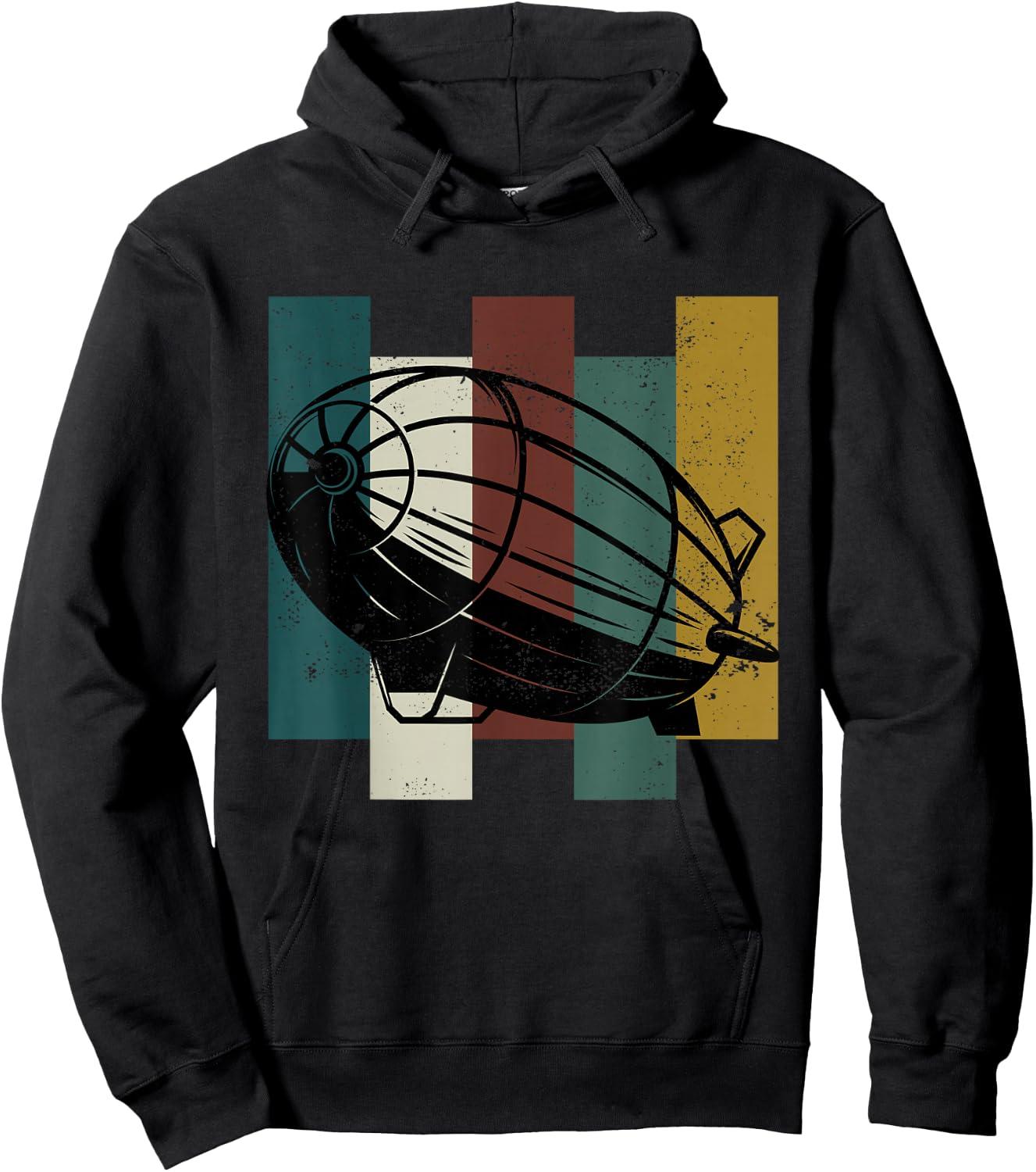 Zeppelin Retro Pilot Airship Vintage Hoodie - Hoodie | Black