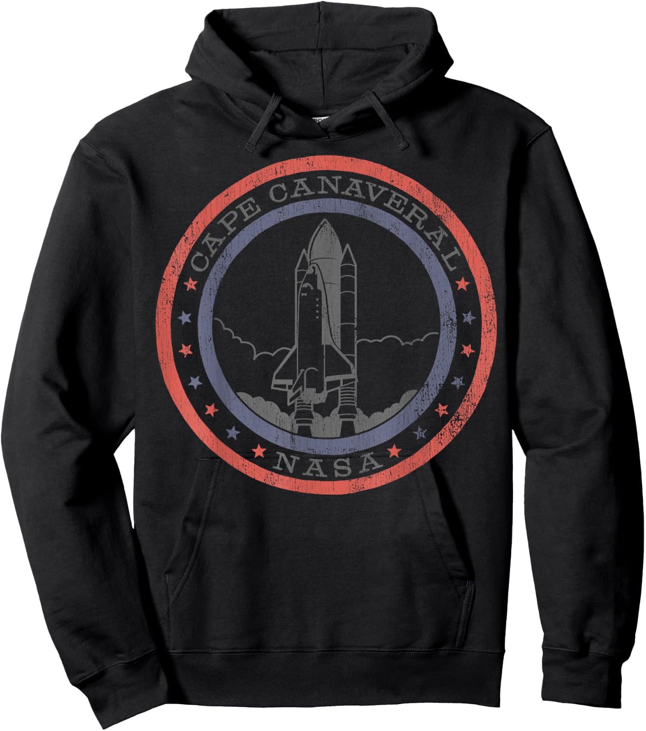 NASA Cape Canaveral Lift Off Red and Blue Hoodie - Hoodie | Black