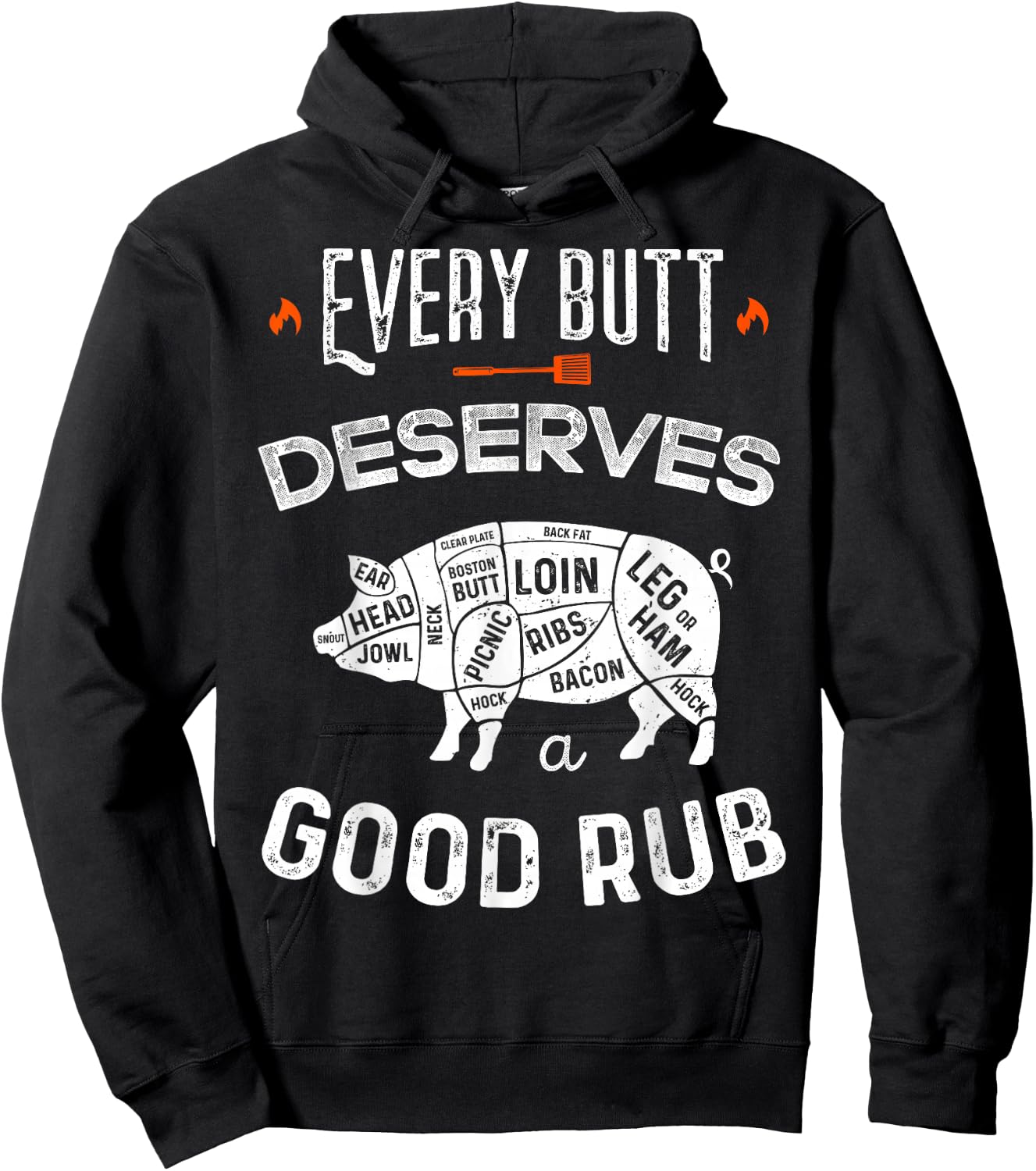Funny BBQ Chef Every Butt Deserves A Good Rub Barbeque Chef Hoodie - Hoodie | Black