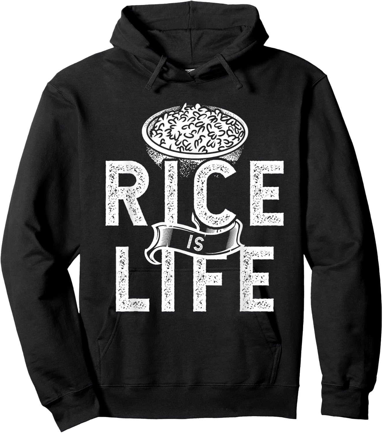 Cool Rice Is Life Art Men Women Asian Filipino Japanese Food Hoodie - Hoodie | Black