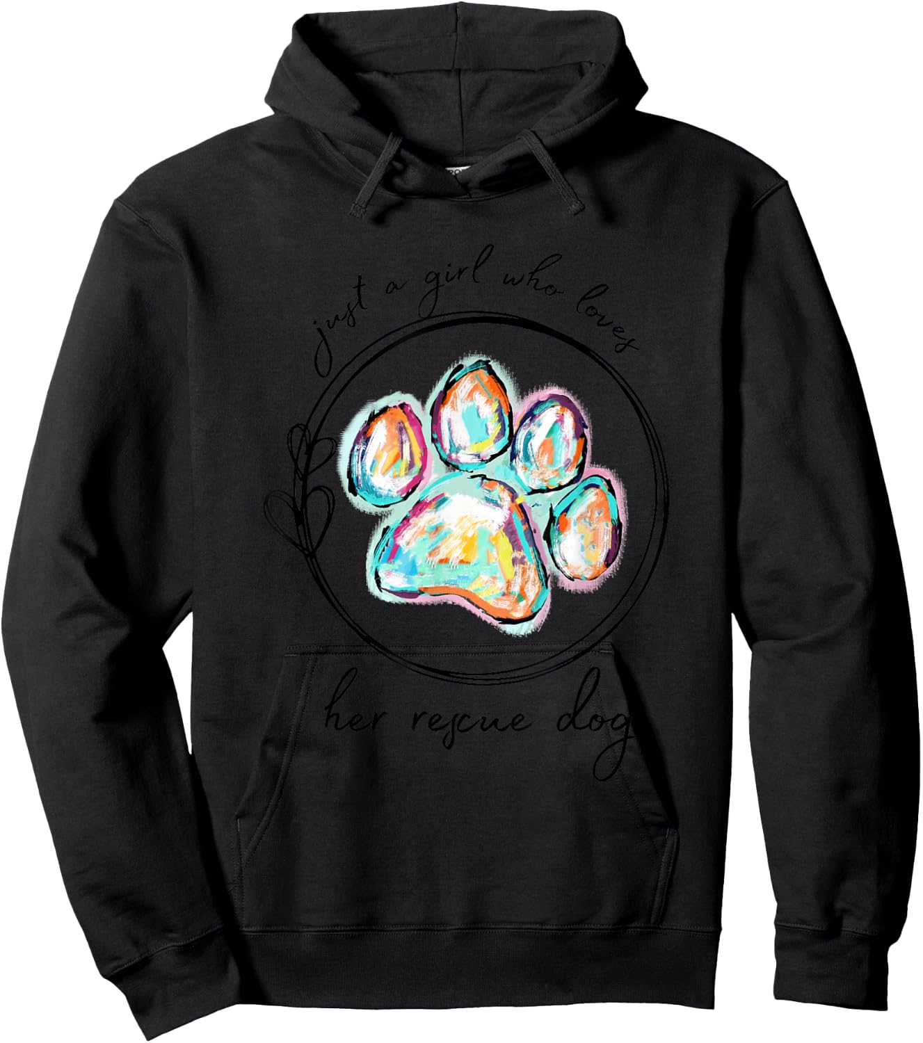 Just a Girl who Loves her Rescue Dog Hoodie - Hoodie | Black