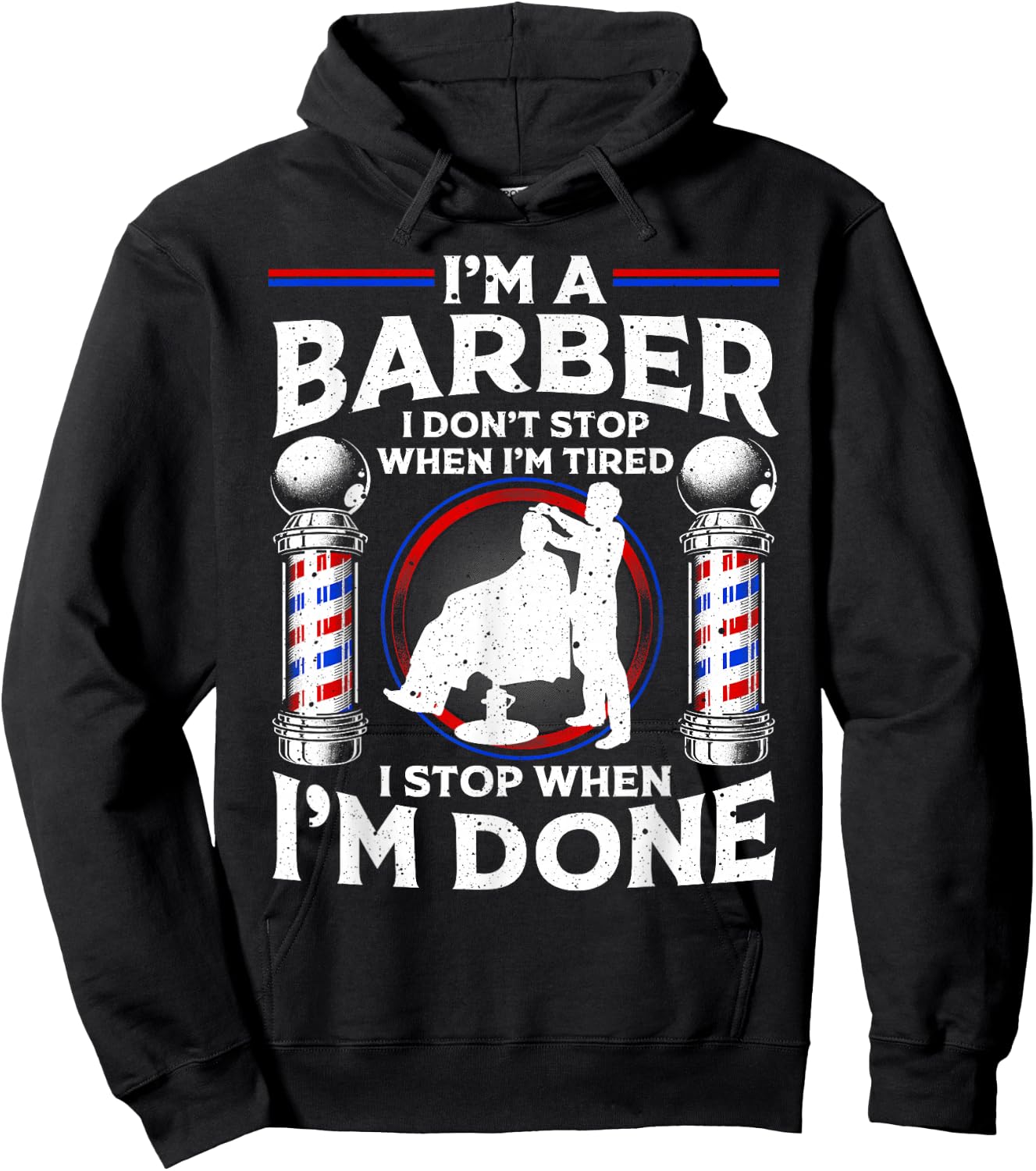 Funny Barber Designs Dad Hairstyling Humor Quote Hoodie - Hoodie | Black