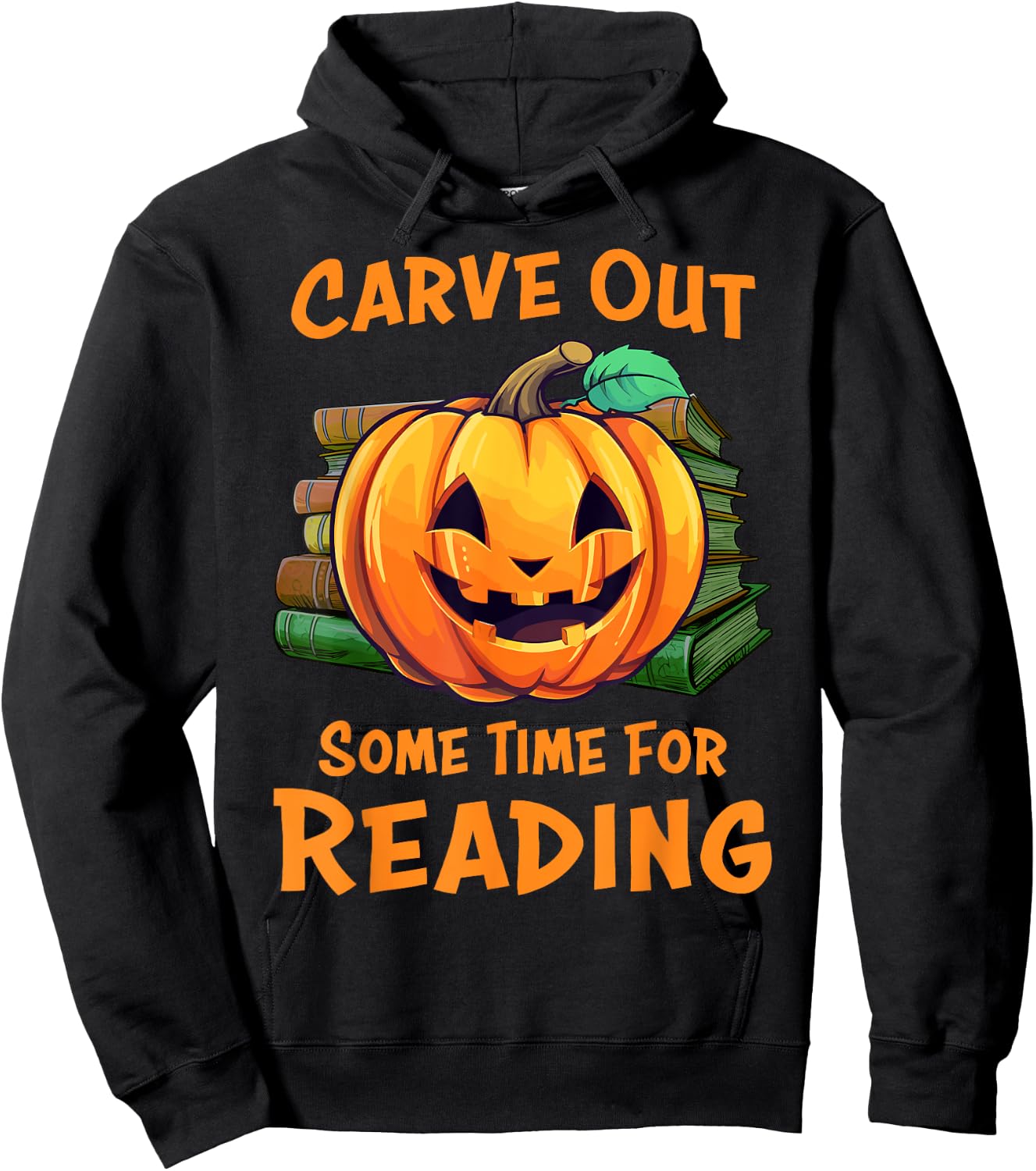 Funny Halloween Teacher Librarian Pumpkin Reading Books Men Women Kids Hoodie - Hoodie | Black