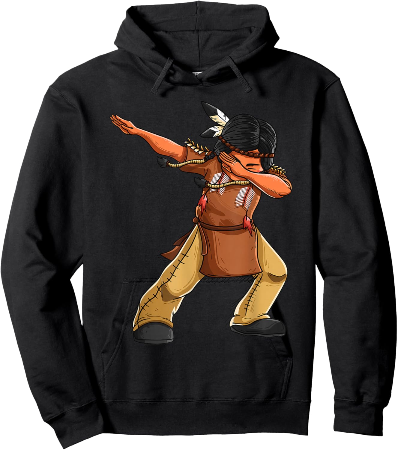 Dabbing Indian Funny Cute Native American Dance Dab Gift Hoodie - Hoodie | Black