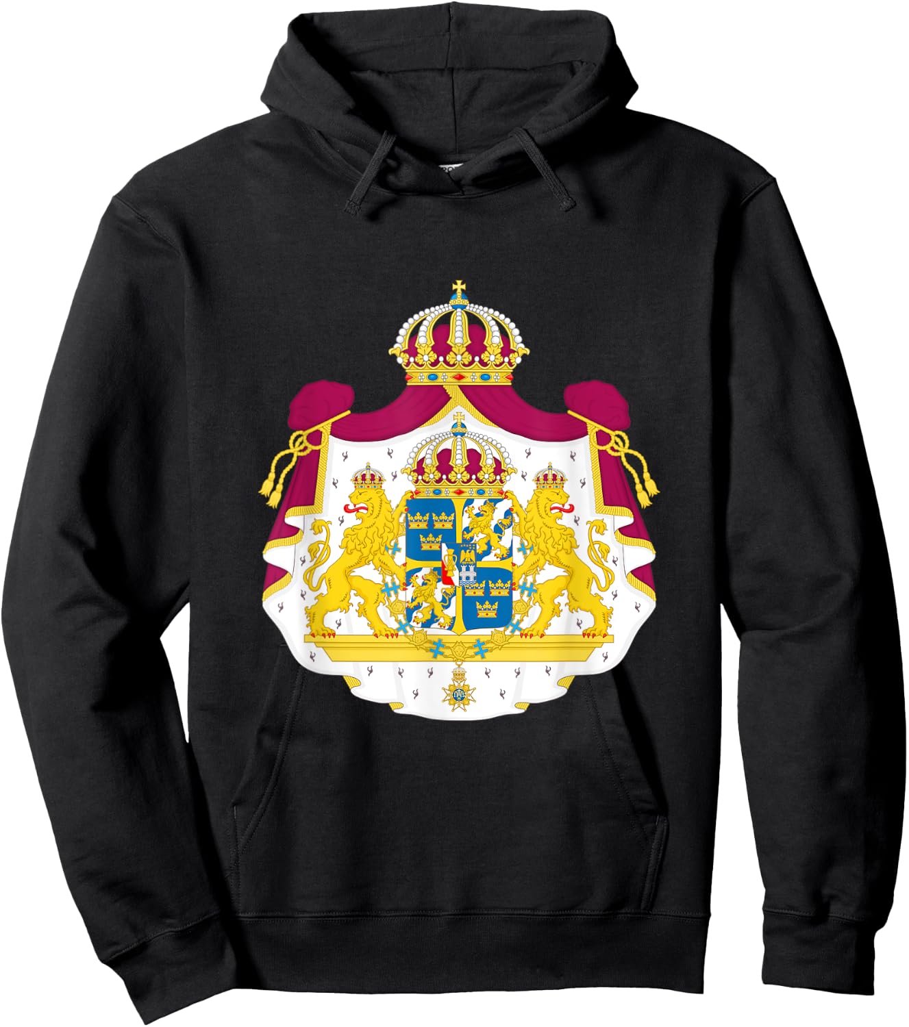 Sweden Coat of Arms Crest Hoodie - Hoodie | Black
