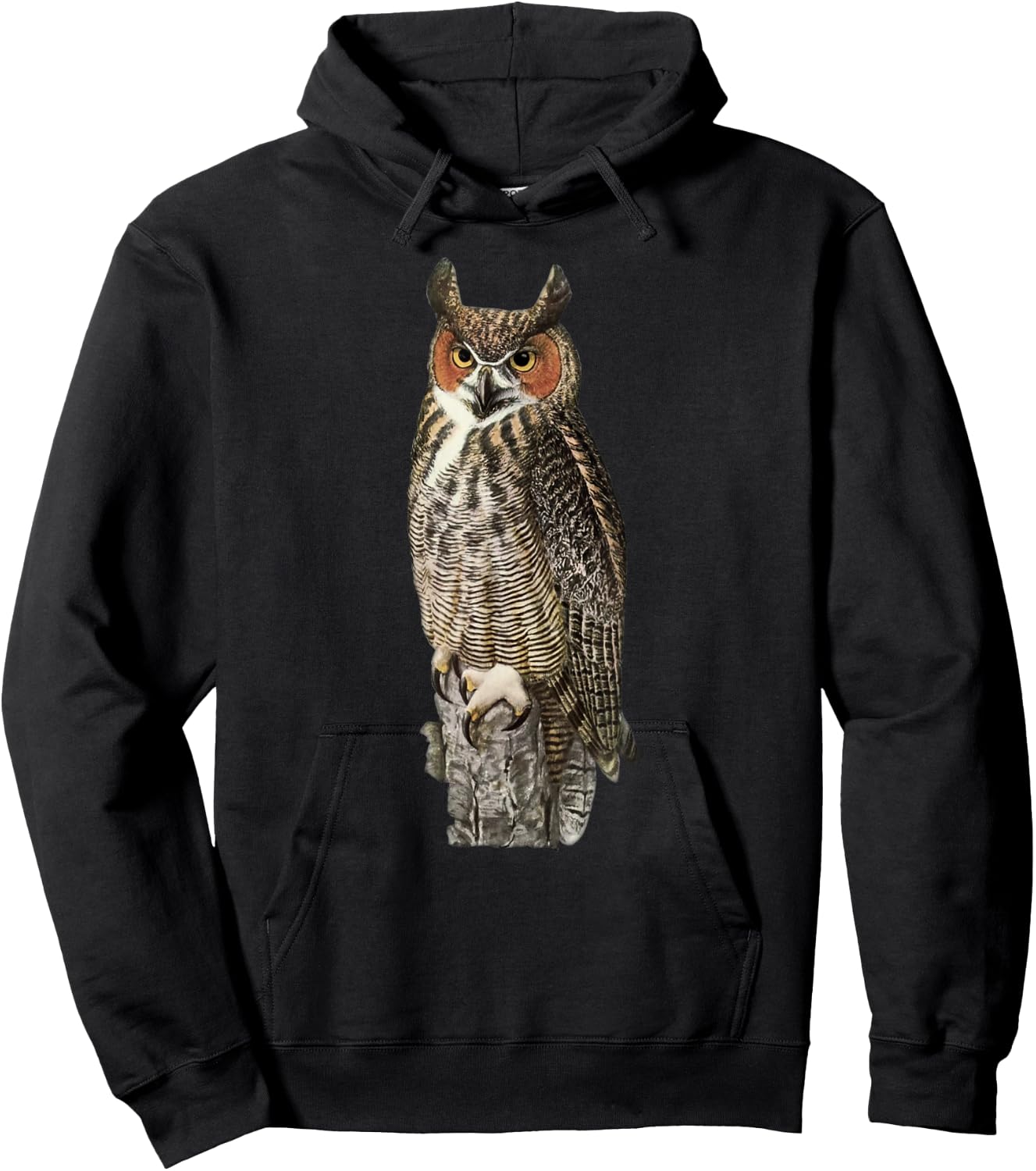 Great Horned Owl Hoodie - Hoodie | Black