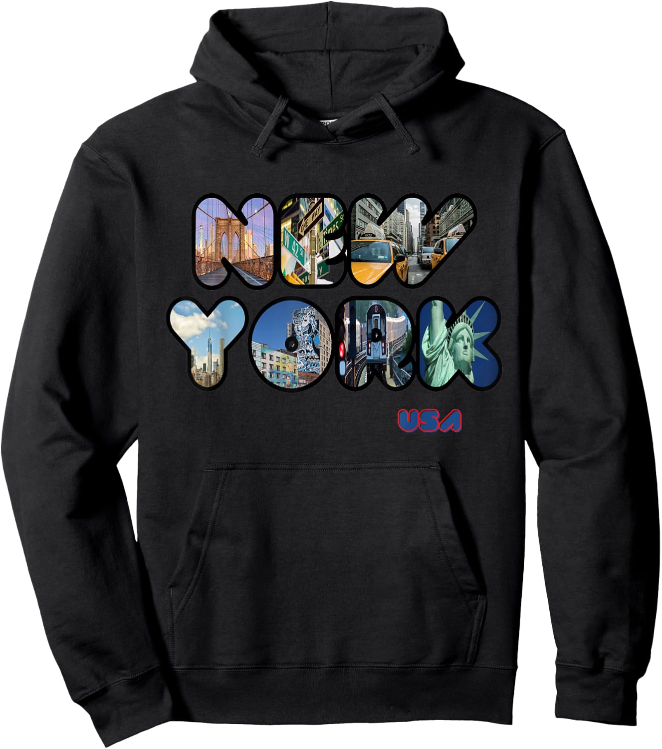 Statue of Liberty New York City NYC Skylines Souvenir Hoodie - Hoodie | Black