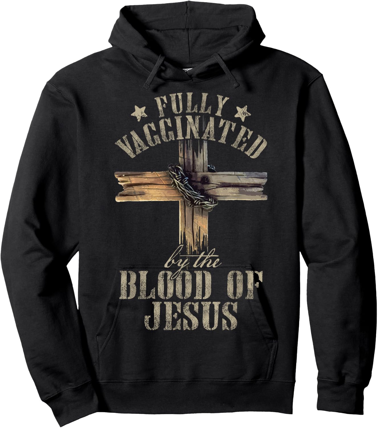 Christian Jesus Lover Fully Vaccinated By The Blood Of Jesus Hoodie - Hoodie | Black