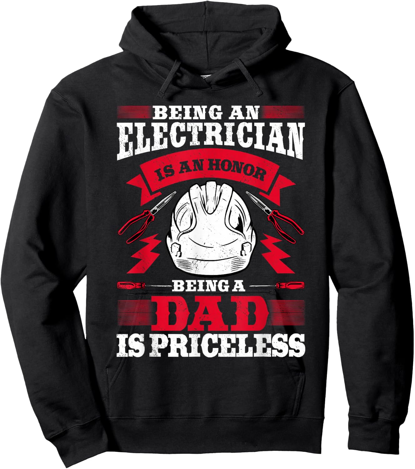 Electrician Dad Electronics Technician Electrical Wireman Hoodie - Hoodie | Black