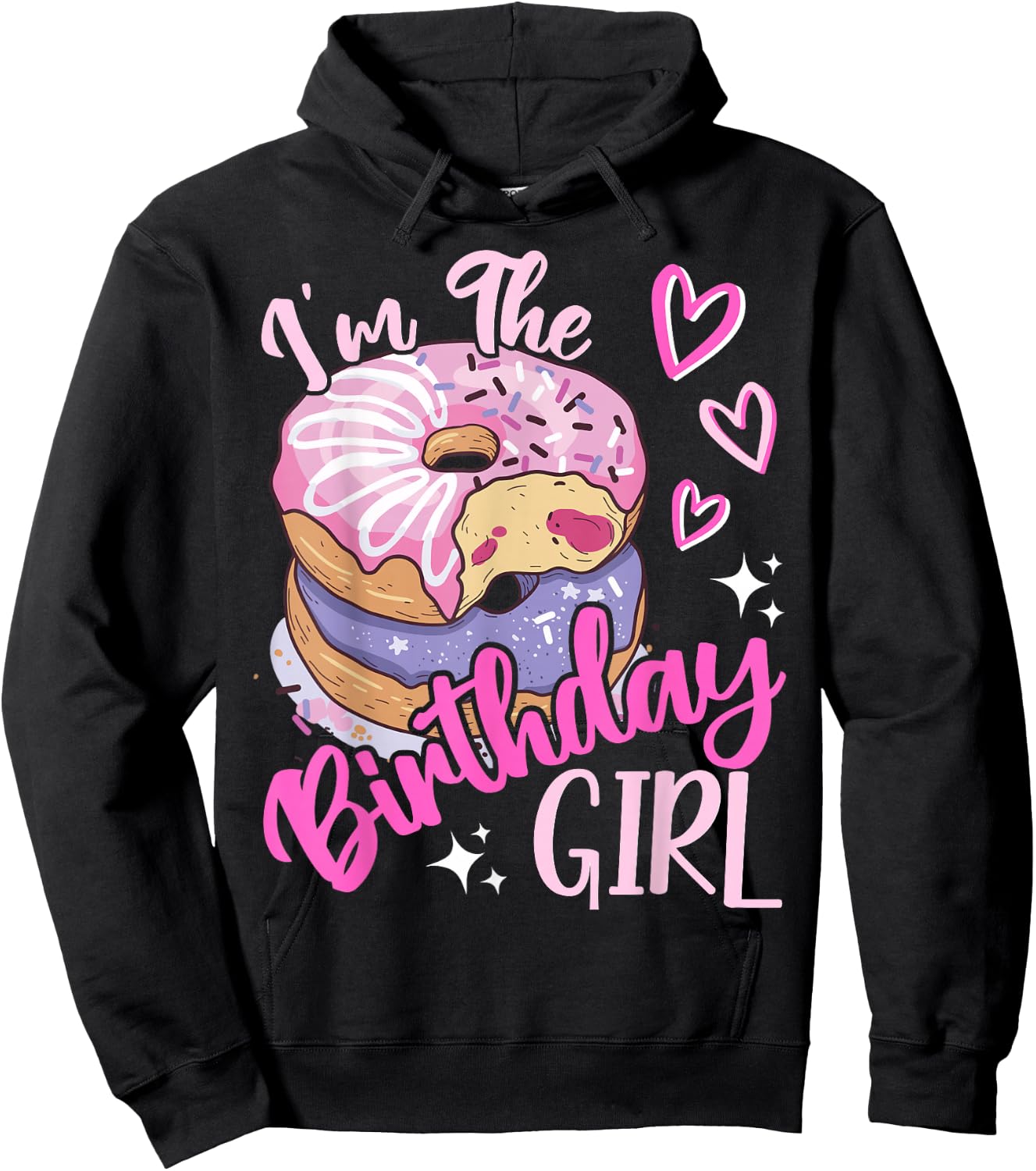 I'm The Birthday Girls Donut Birthday Party Theme Family Hoodie - Hoodie | Black
