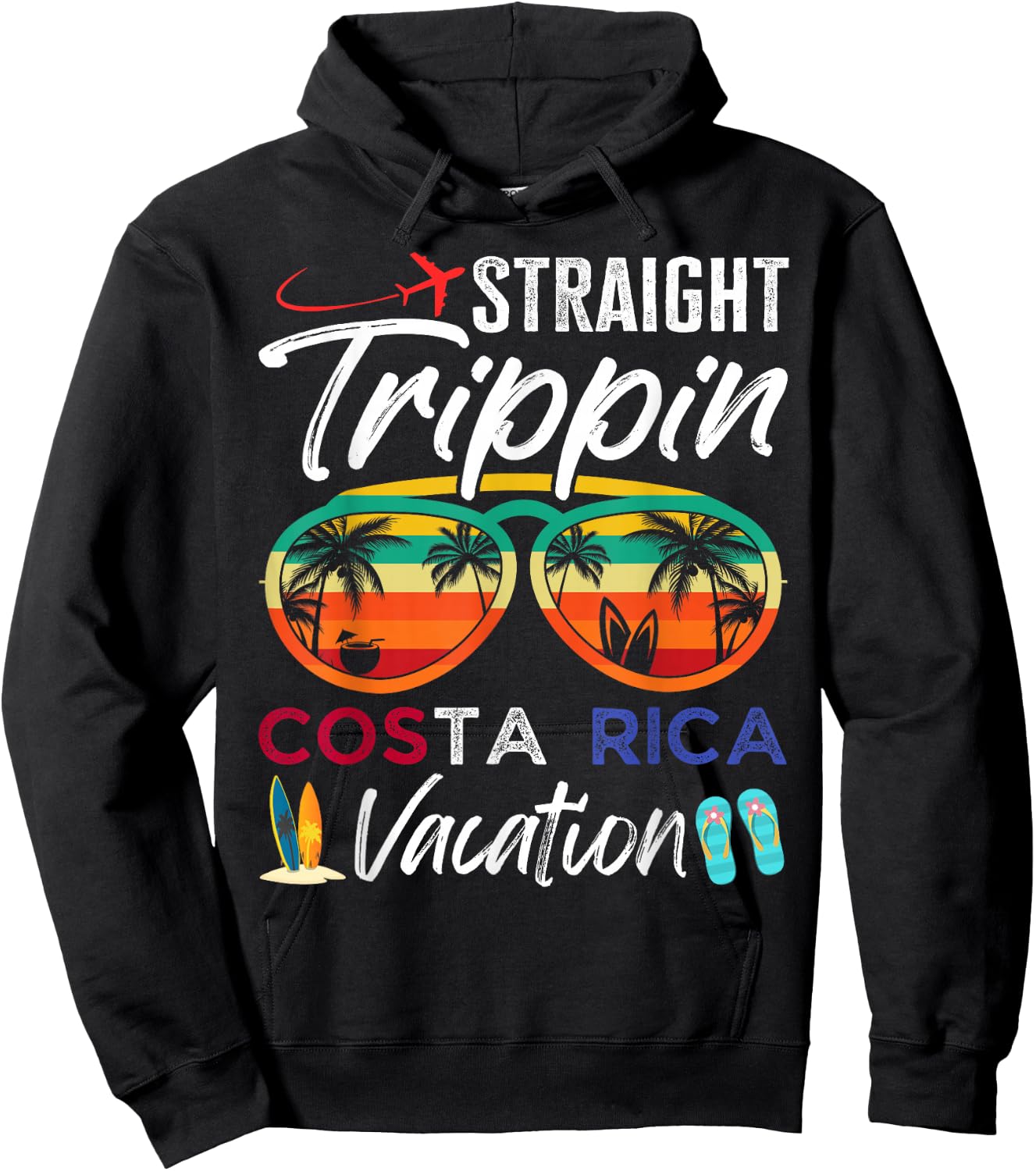 Straight Trippin Costa Rica Couples Family Vacation Group Hoodie - Hoodie | Black