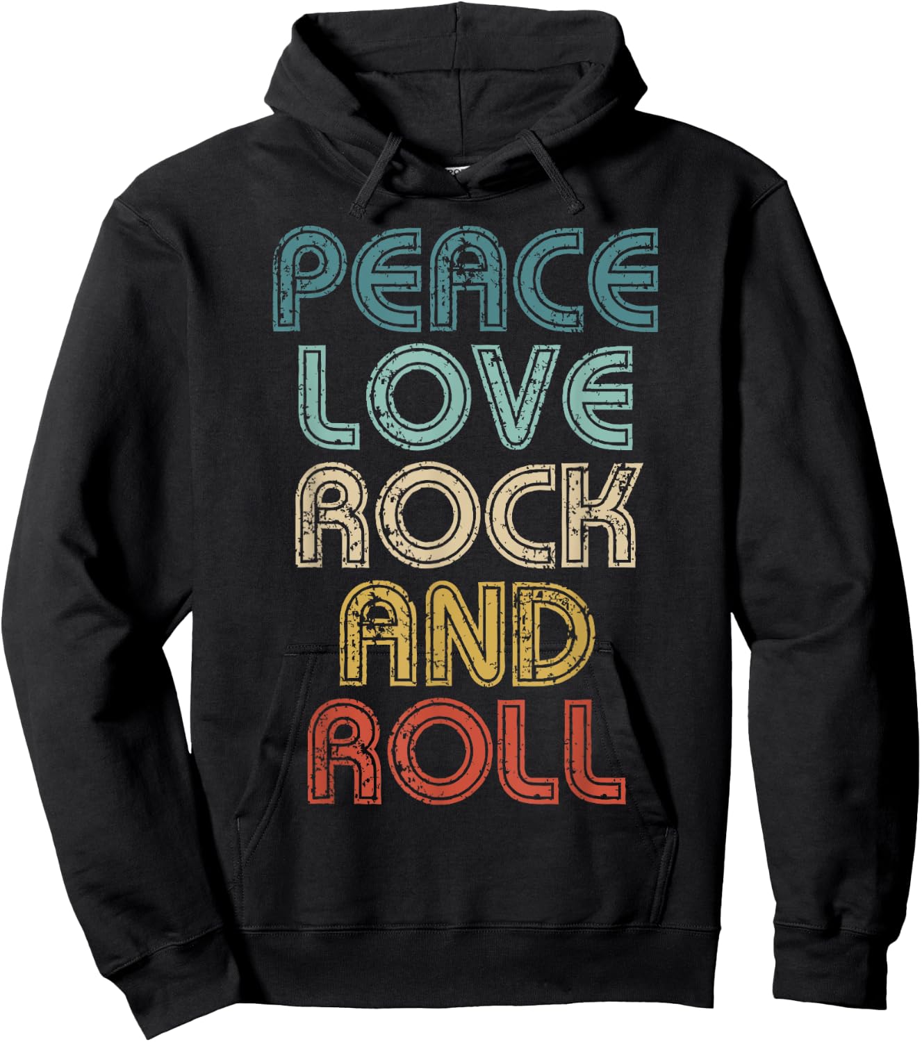 Peace Love Rock And Roll Rock´n´Roll Music Hoodie - Hoodie | Black