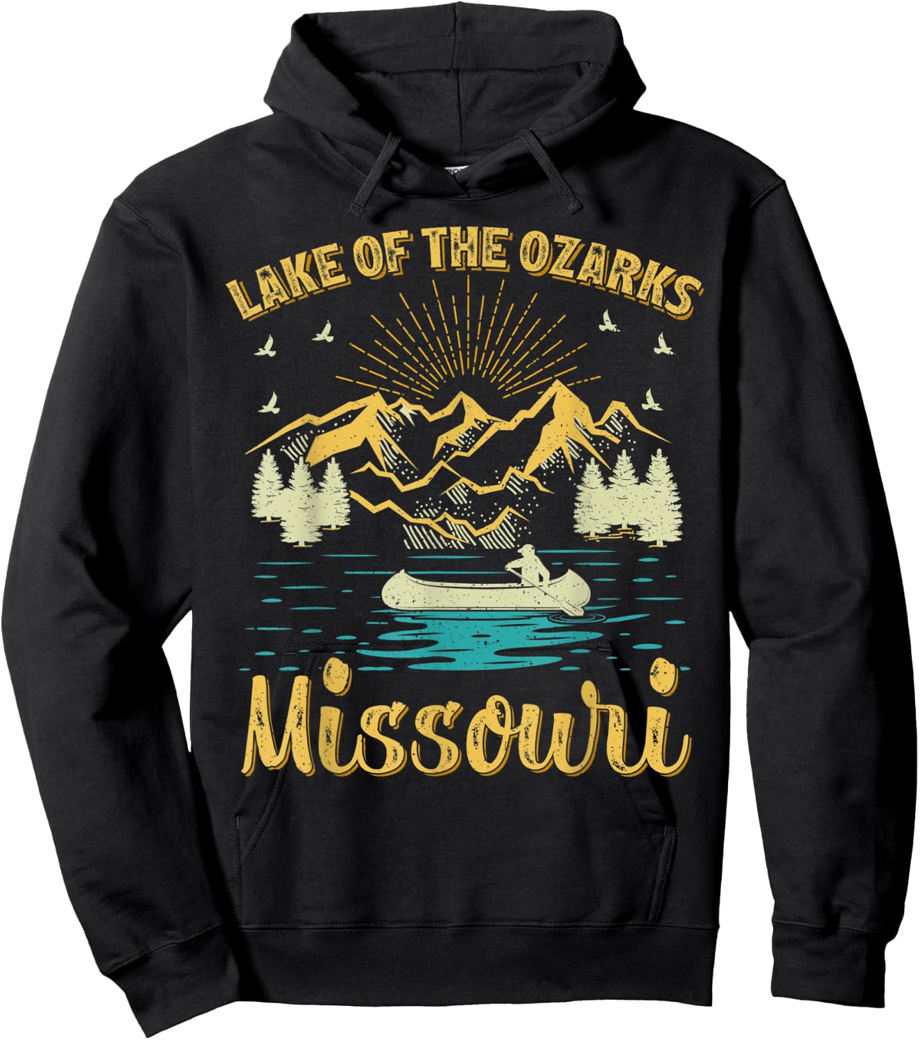 Summer Vacation Retro Mountain Missouri Lake Of The Ozarks Men Women Kids Hoodie - Hoodie | Black