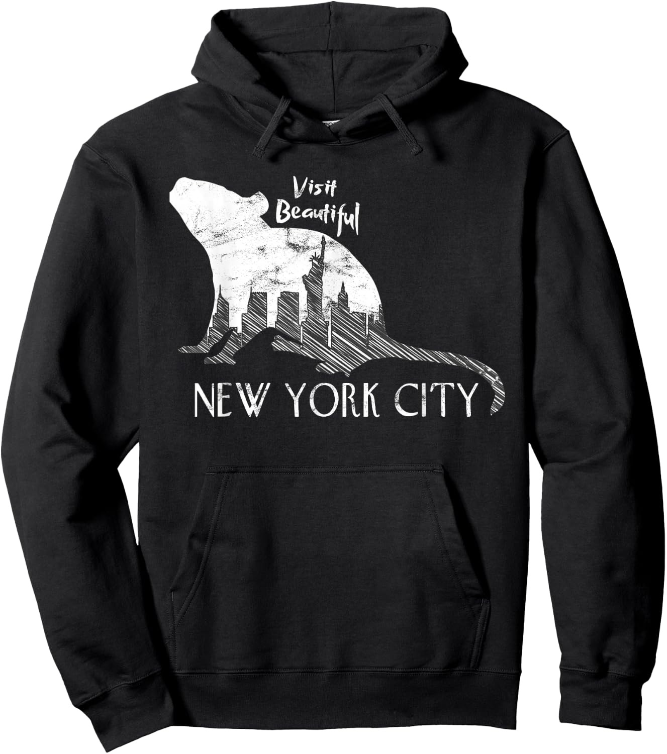 New York City Rat Funny Joke Humor Sarcastic Hoodie - Hoodie | Black