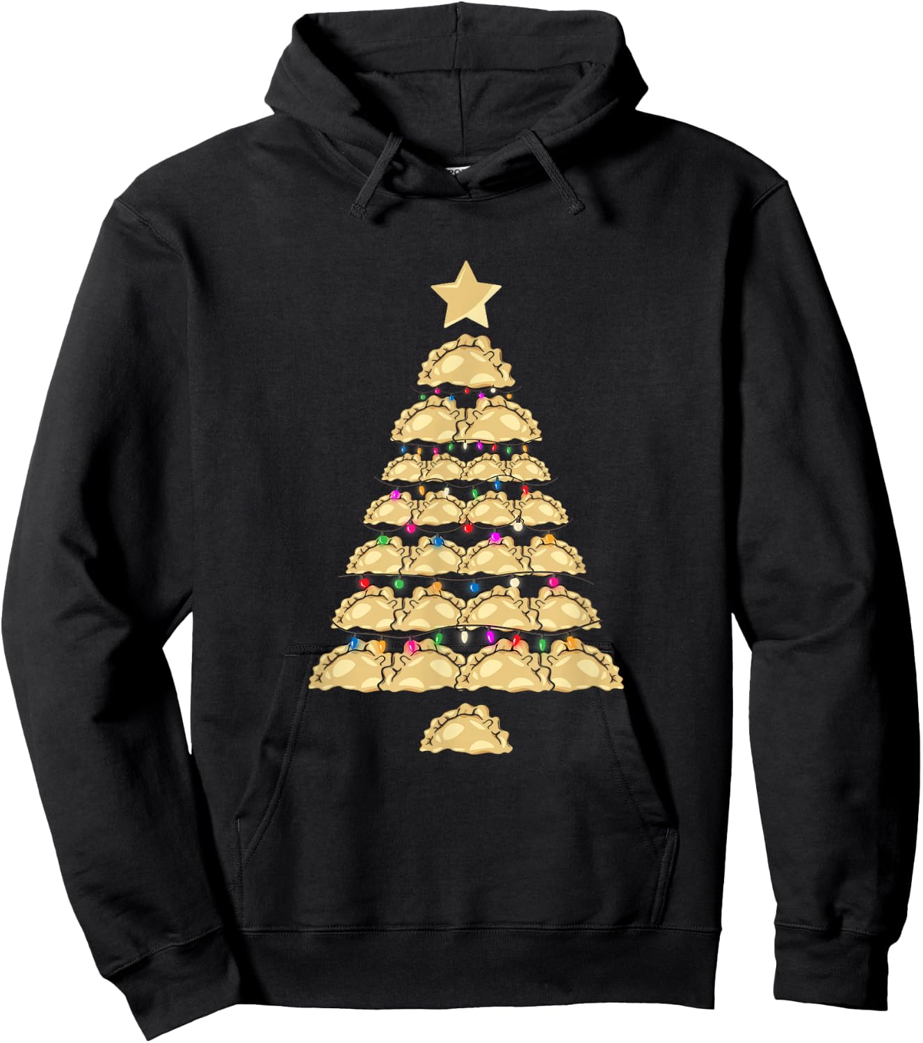 Pierogies Baker Baking Polish Food Christmas Pierogi Tree Hoodie - Hoodie | Black