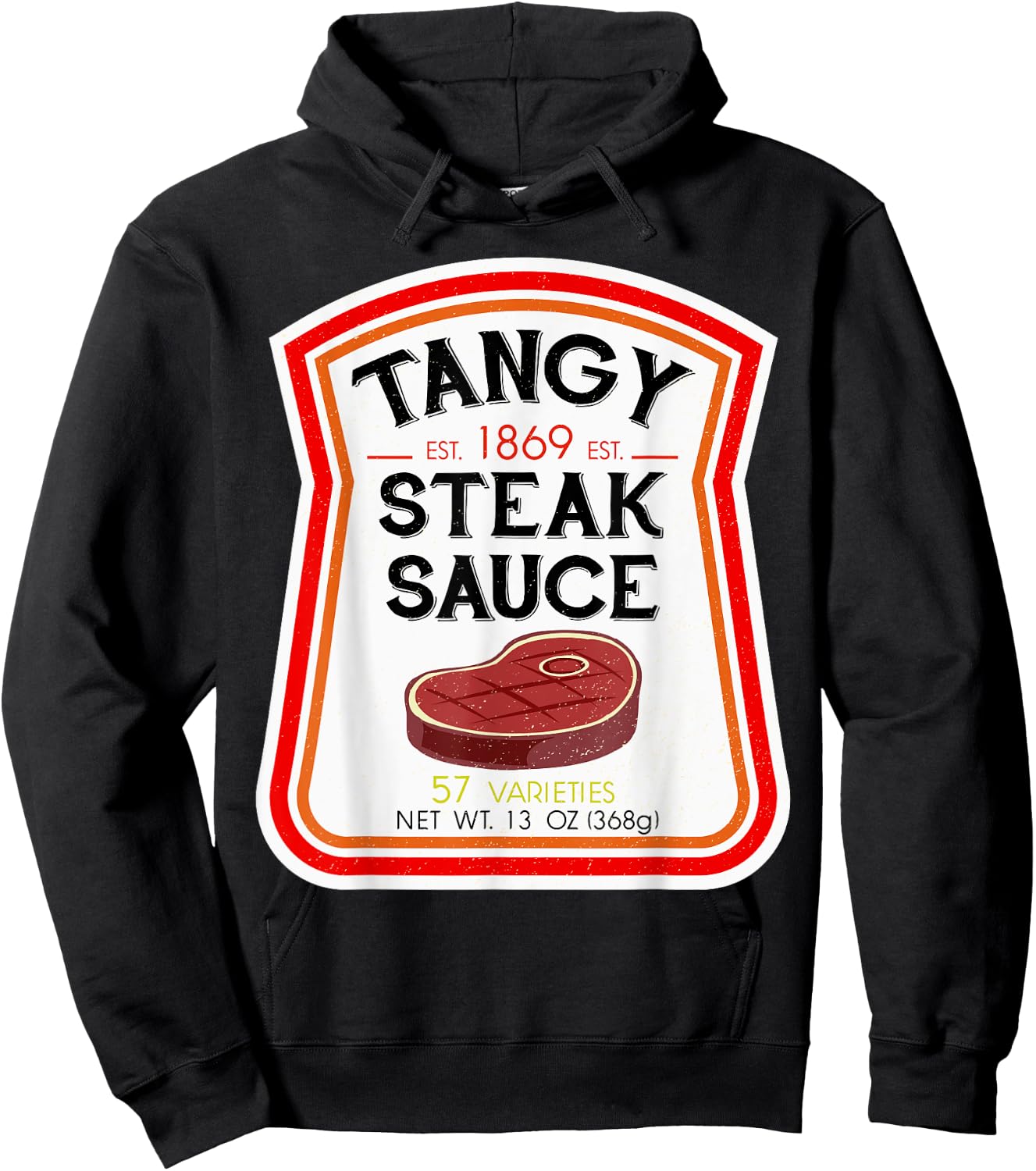 Steak Sauce Bottle Label Halloween 2021 Couples Costume Hoodie - Hoodie | Black