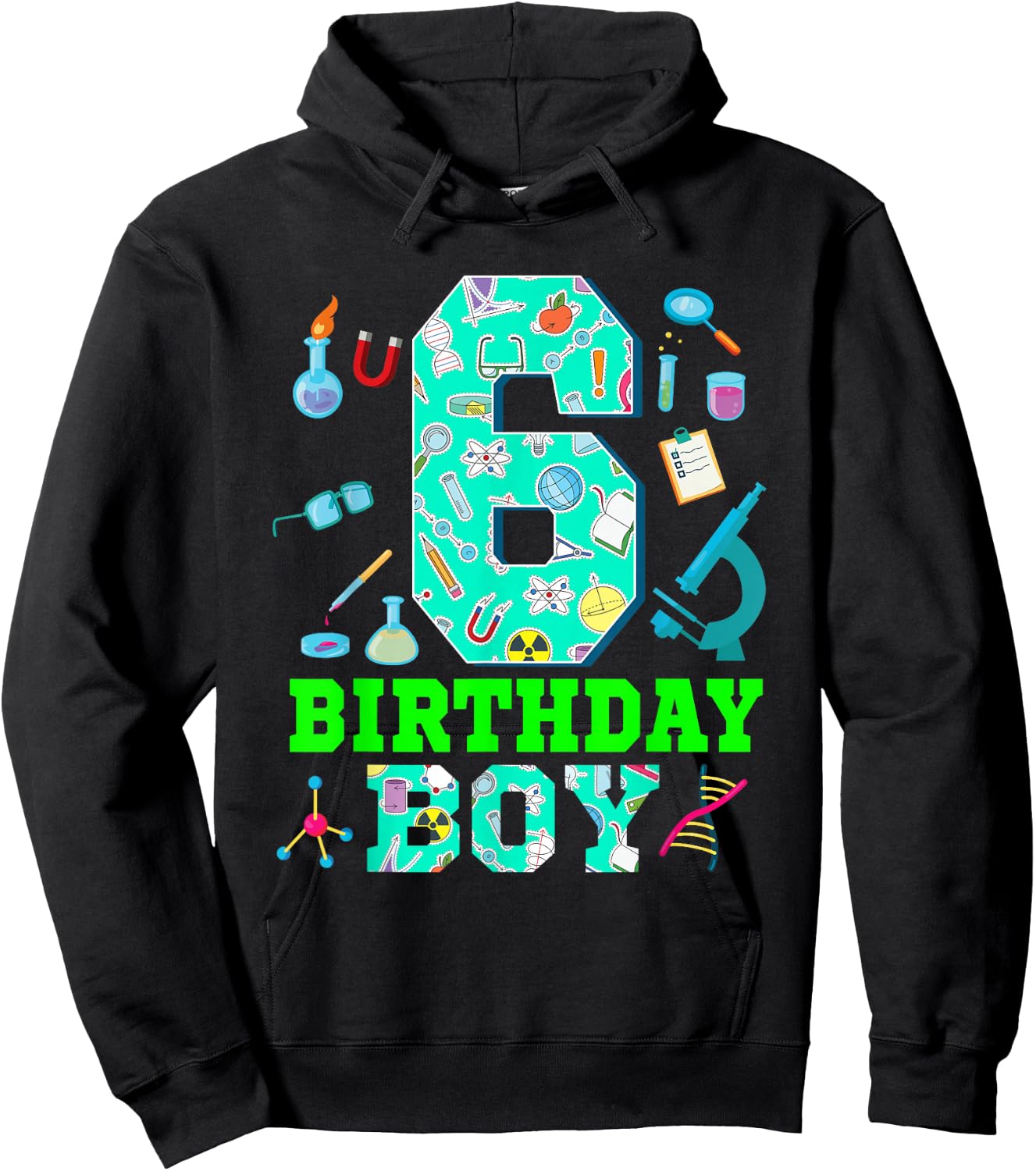Science 6th Birthday 6 Year Old Boy Future Scientist Hoodie - Hoodie | Black