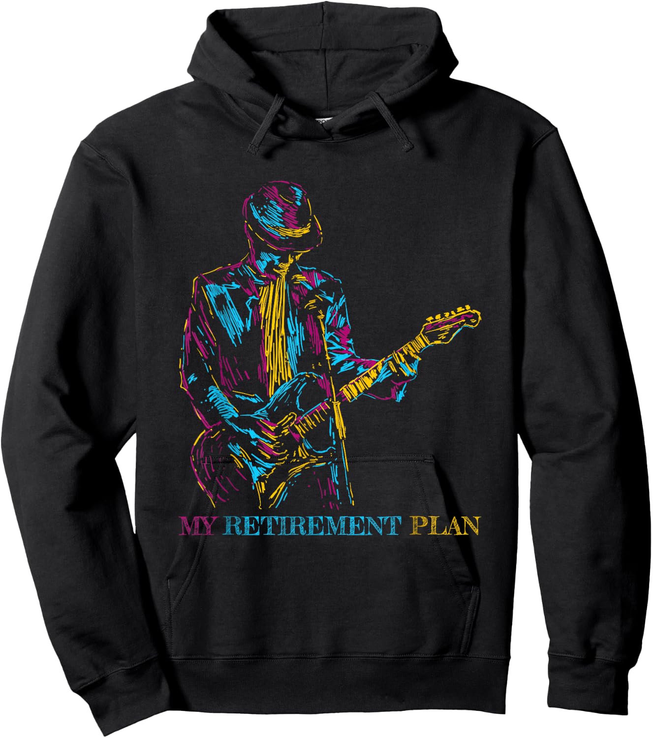 My Retirement Plan Guitar, For Guitarist Funny Musicians Hoodie - Hoodie | Black