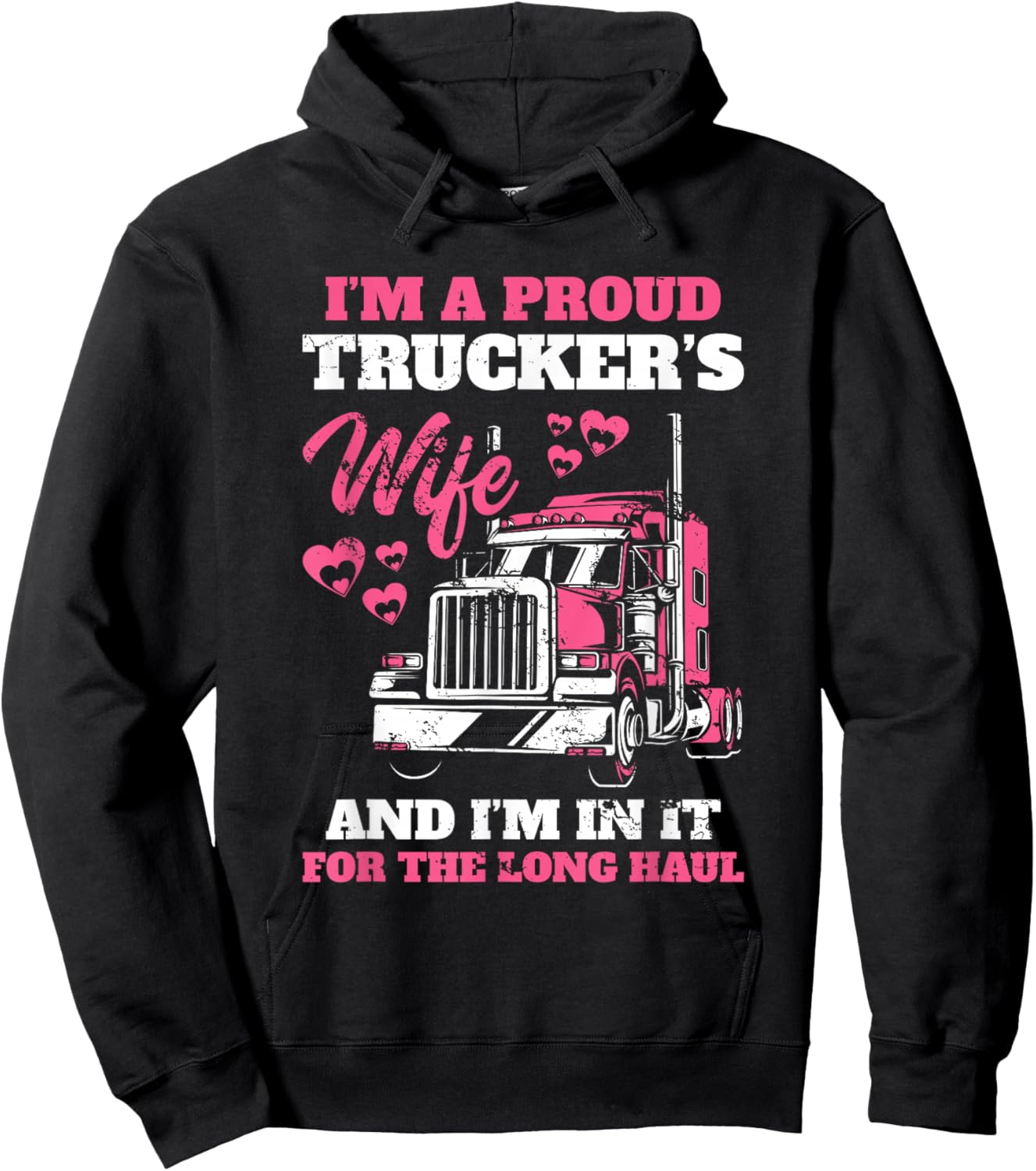 Proud Truckers Woman for Long Distance Drivers Car Hoodie - Hoodie | Black