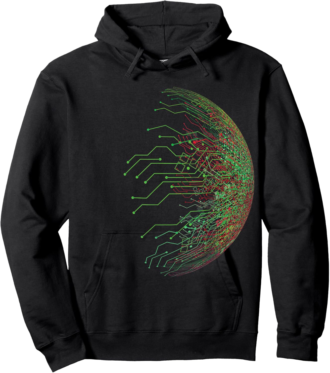 Abstract Circuit Board World Binary Hoodie - Hoodie | Black