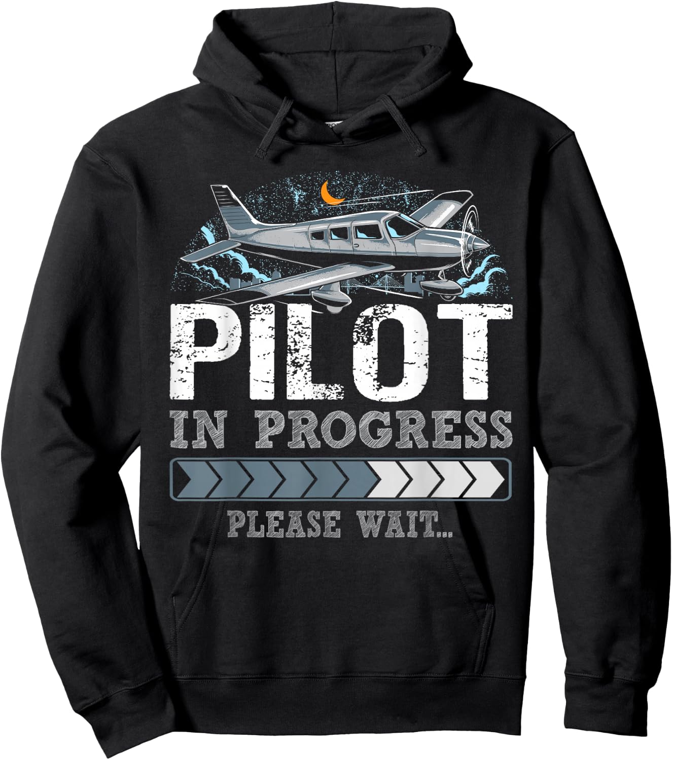 Funny Pilot In Progress Please Wait Shirt, Future Pilot Gift Hoodie - Hoodie | Black