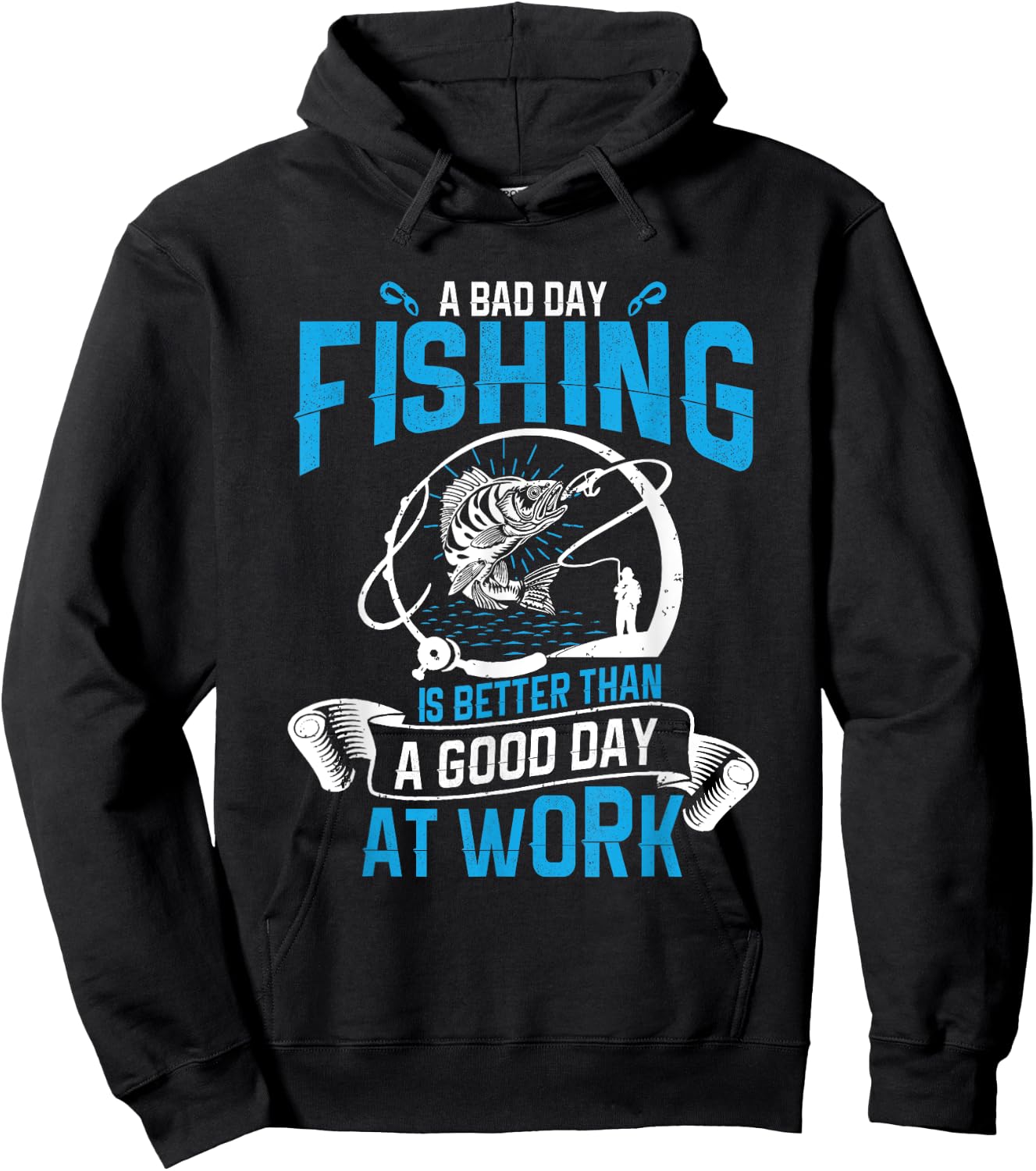A bad day fishing is better than a good day at work Hoodie - Hoodie | Black
