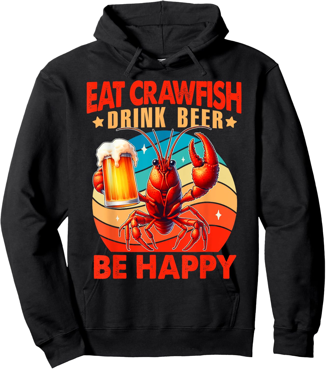 Crawfish & Beer That's Why I'm Here Cajun Beer Party Hoodie - Hoodie | Black