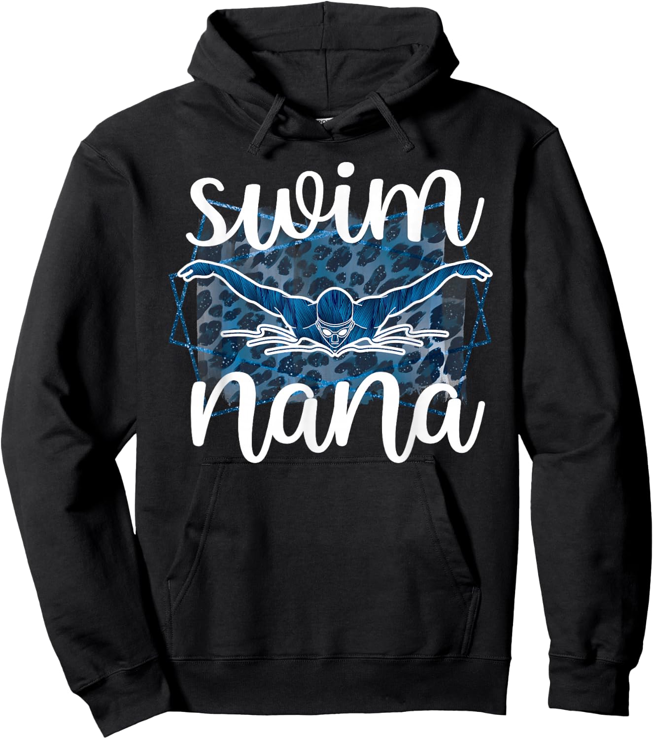 Proud Swim Nana Of A Swimmer Nana Grandma Hoodie - Hoodie | Black