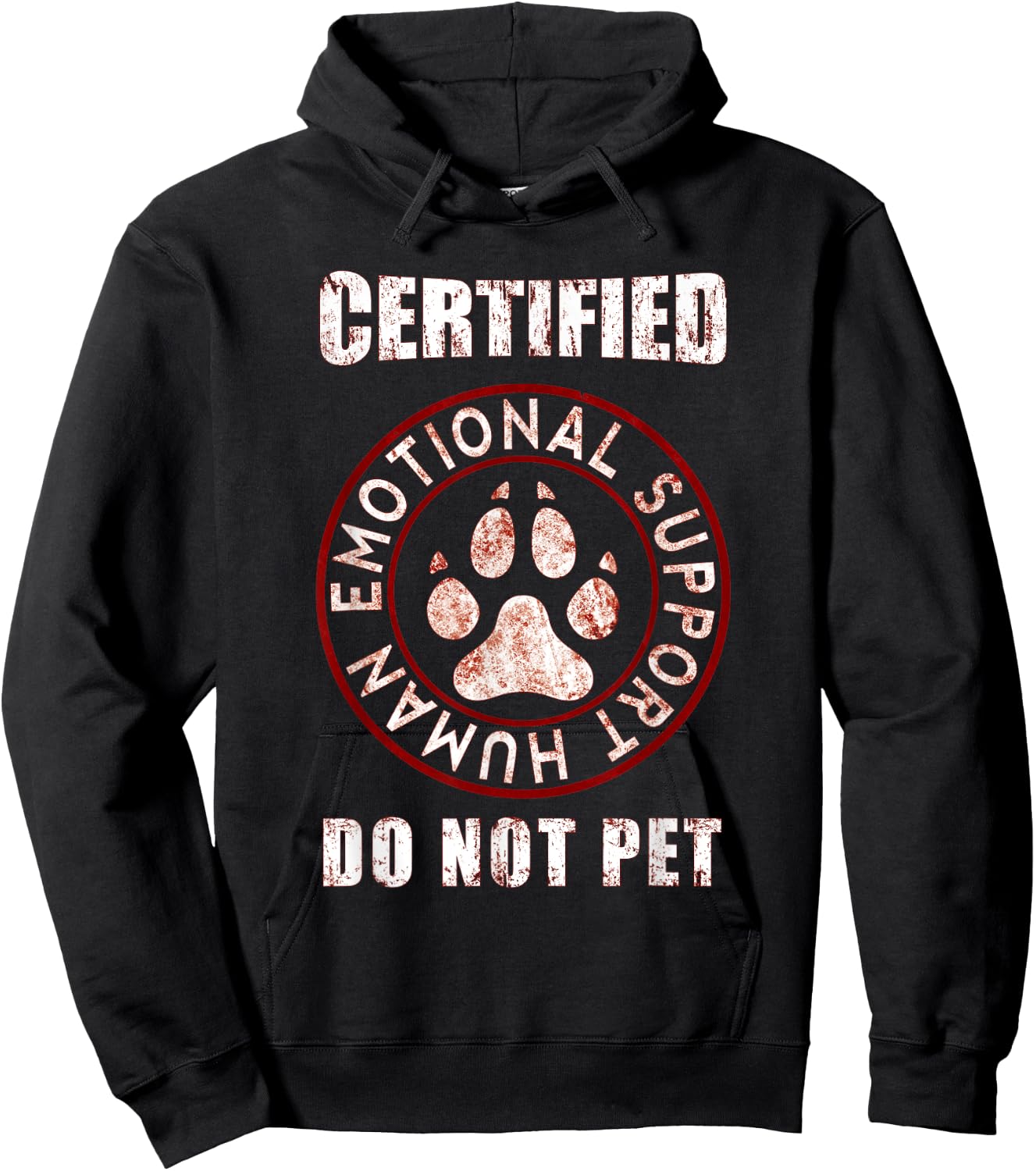 Certified Emotional Support Human Do Not Pet -For Dog lovers Hoodie - Hoodie | Black