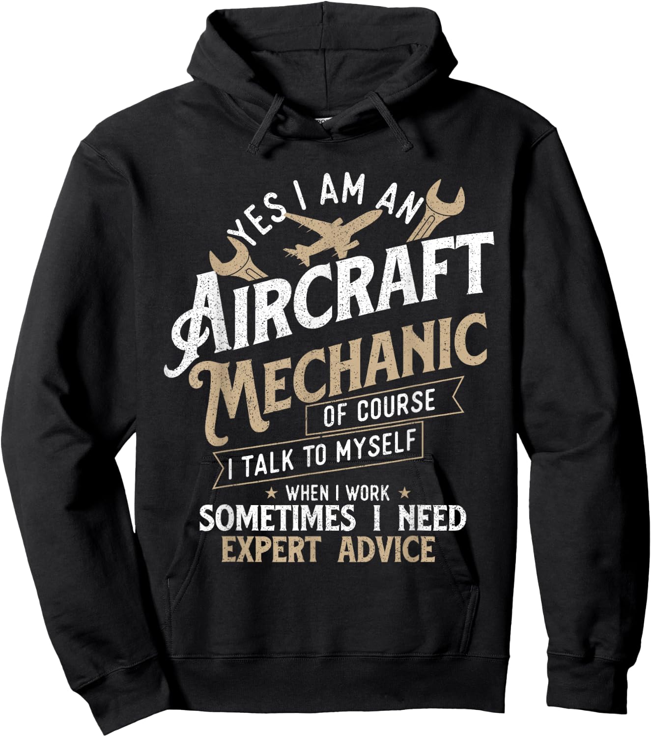 Yes I Am An Aircraft Mechanic - Airplane Aviation Technician Hoodie - Hoodie | Black