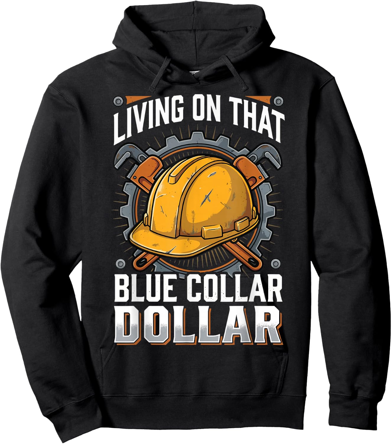 Living On that Blue Collar Dollar Hoodie - Hoodie | Black
