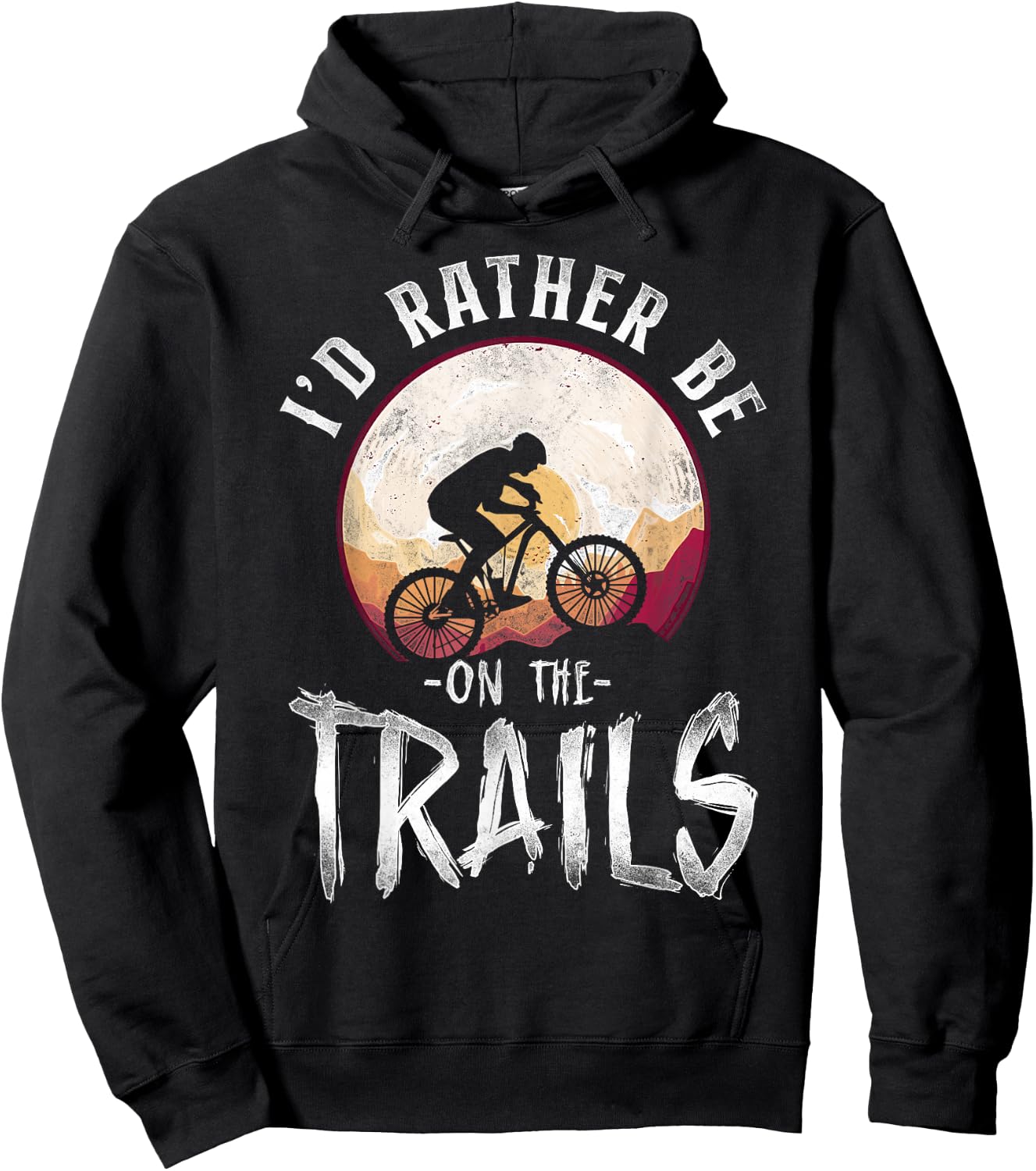 Enduro MTB Mountain Bike Riding Downhill Vintage I'D Rather Hoodie - Hoodie | Black