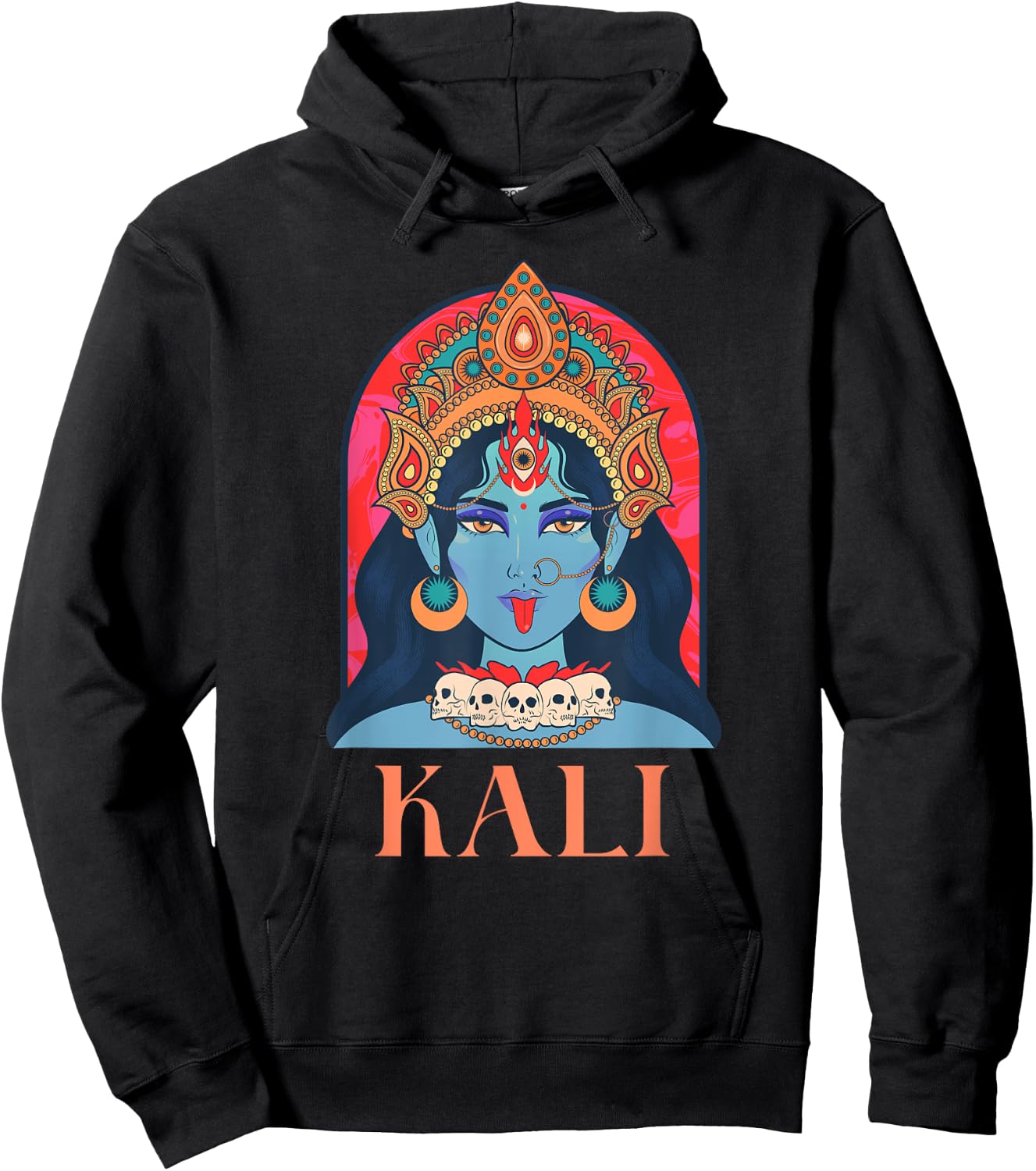 Kali Goddess Indian Deity, India Hindu Yoga Hoodie - Hoodie | Black