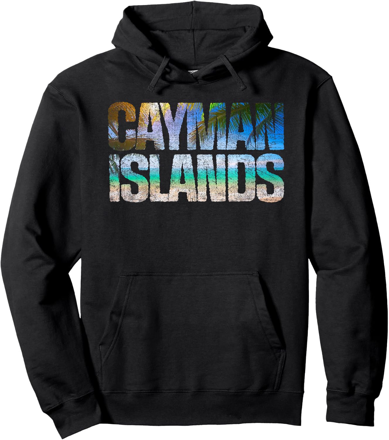 Retro Grand Cayman Islands Beach Vintage Vacation Souvenir Hoodie - Hoodie | Black